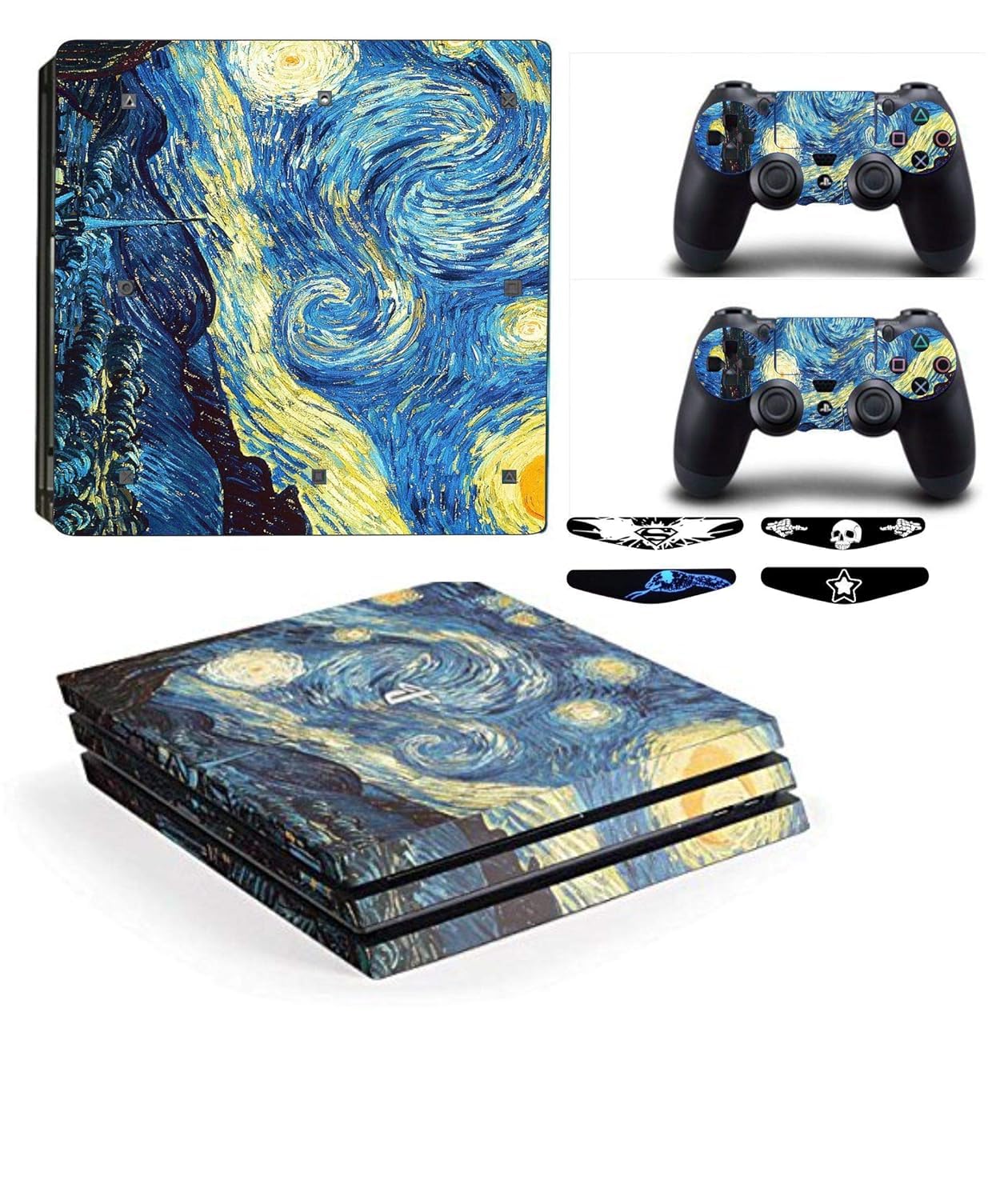 Brain Image Pro 3m Skin Sticker Cover for Ps4 Pro Console and 2 Controllers + 4 LED for Video Game-image-16