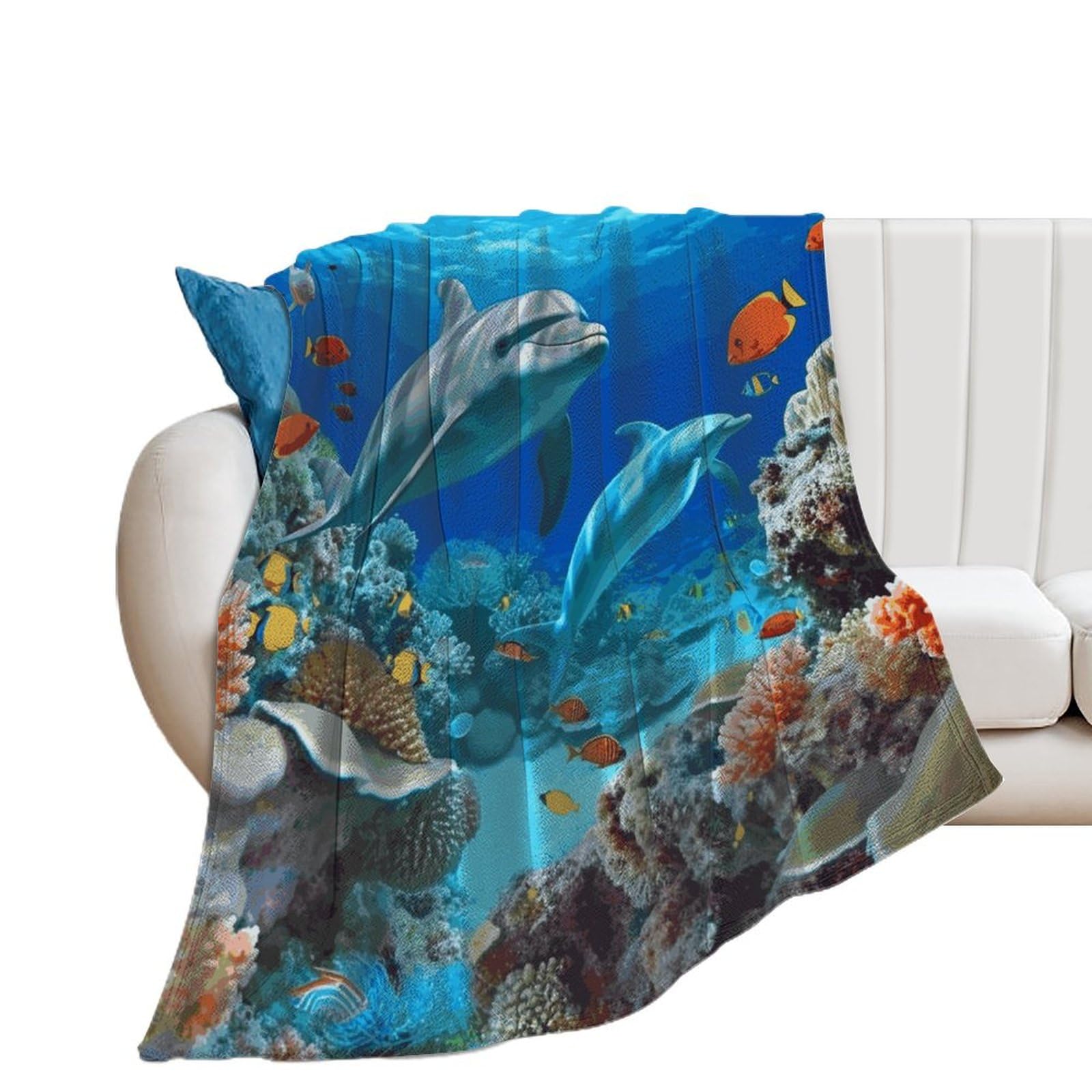 Couverture en flanelle de luxe motif marin plaid microfibre lit et canapé