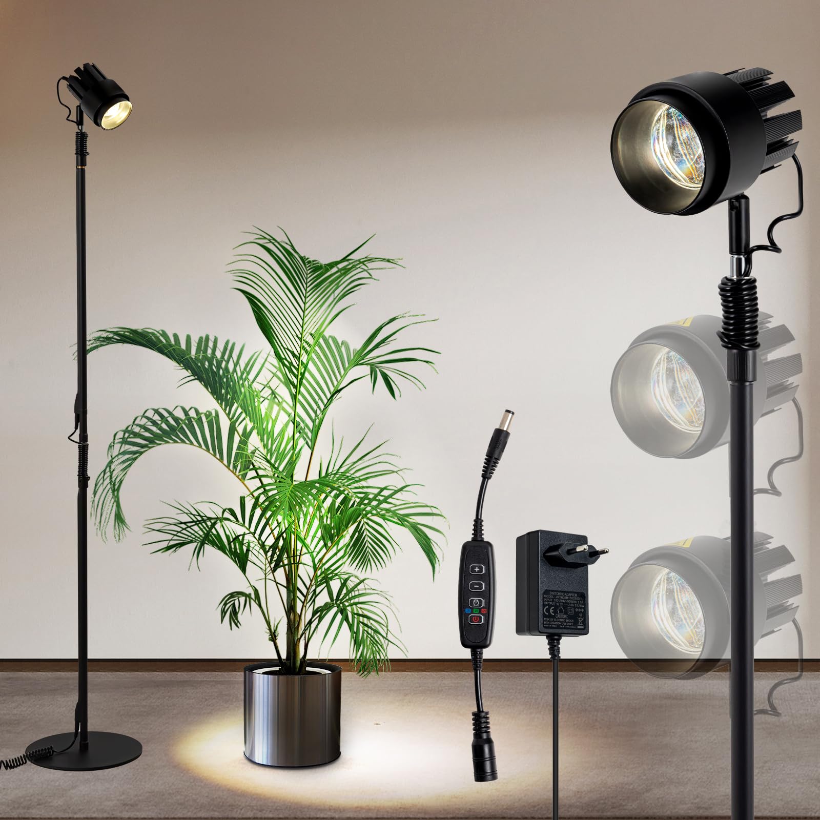 Lampada Da Coltivazione Per Piante Con Stativo - Luce A Spettro Completo, Timer, Altezza Regolabile - Foto 2