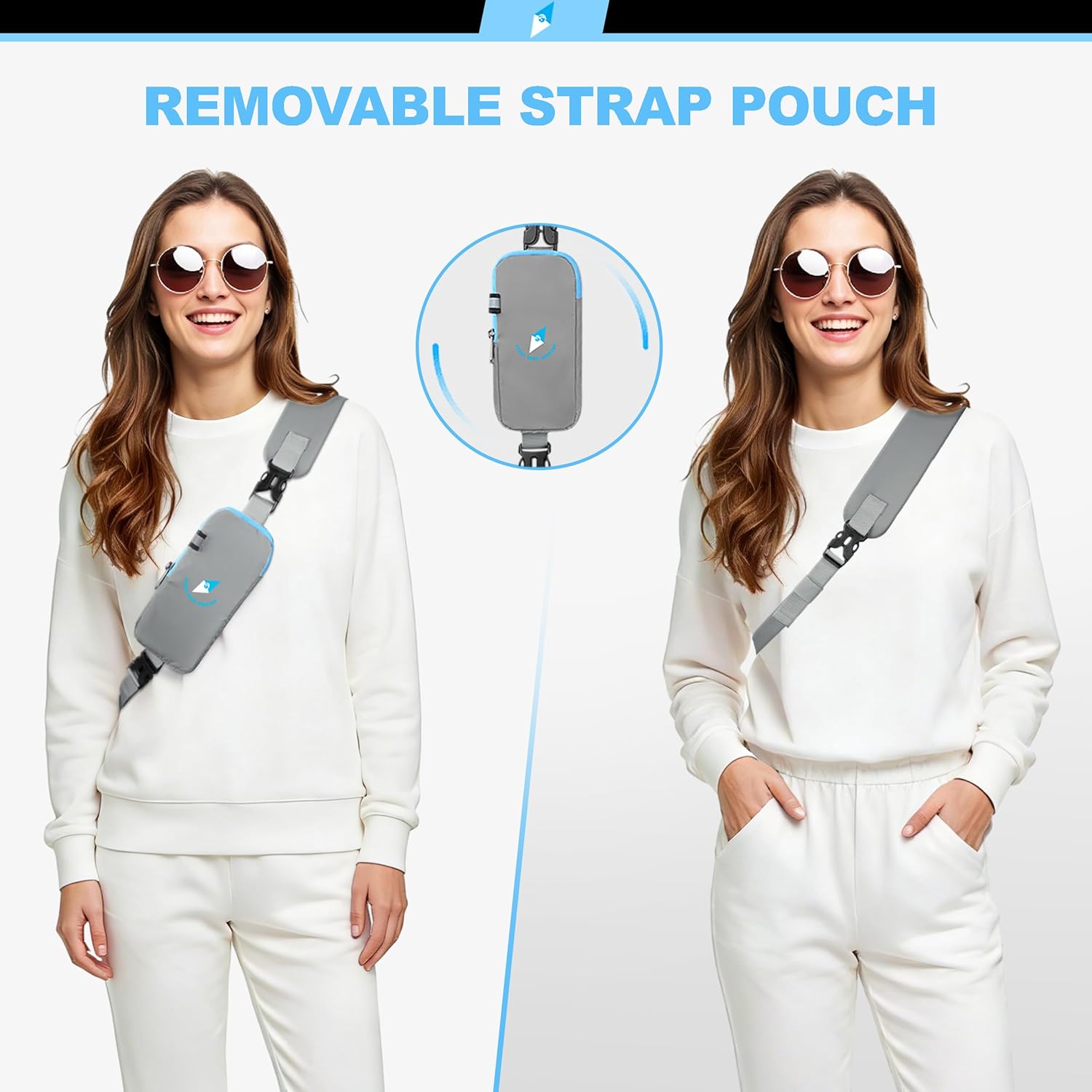 Seektop Crossbody Bag RFID Sling Backpack for Women & Men, Casual Chest Daypack for Hiking Travel