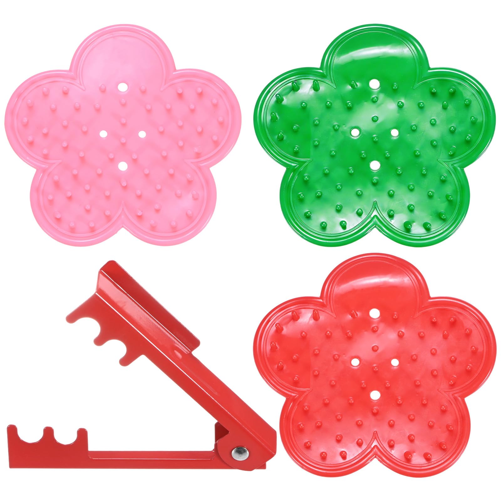 M METERXITY 1-Set Rose Thorn Stripper Tool, Plastic Metal Rose Stem Leaf Thorn Stripper for Bouquets Pruning Branches/Floral Arrangement, Flower Stripping Tool Remove Kit [Green, Pink, Red]