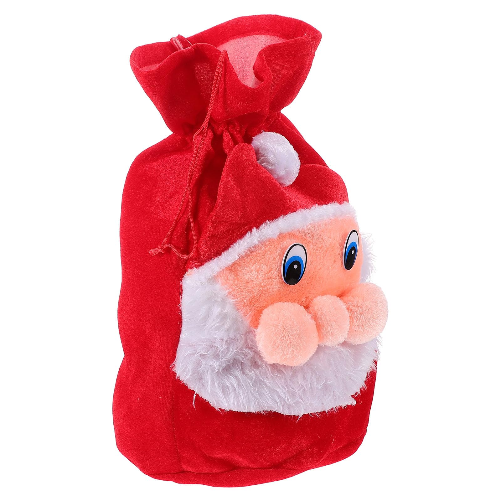 SEWACC Bolsa de Obsequio de Papá Noel Cordón de Peluche Bolsa para Dulces Navideños Saco de Obsequio de Papá Noel para Decoración de Navidad y Accesorio de Disfraz para Fiestas de Navidad