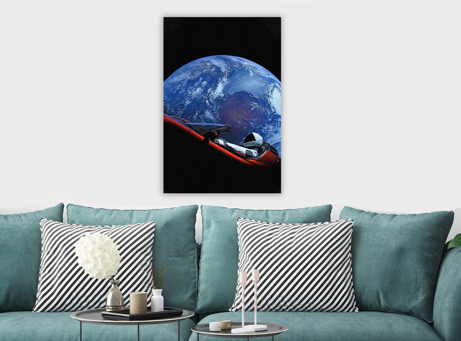 Amazon.com: SpaceX Starman - Tesla Roadster - Canvas Wall Art