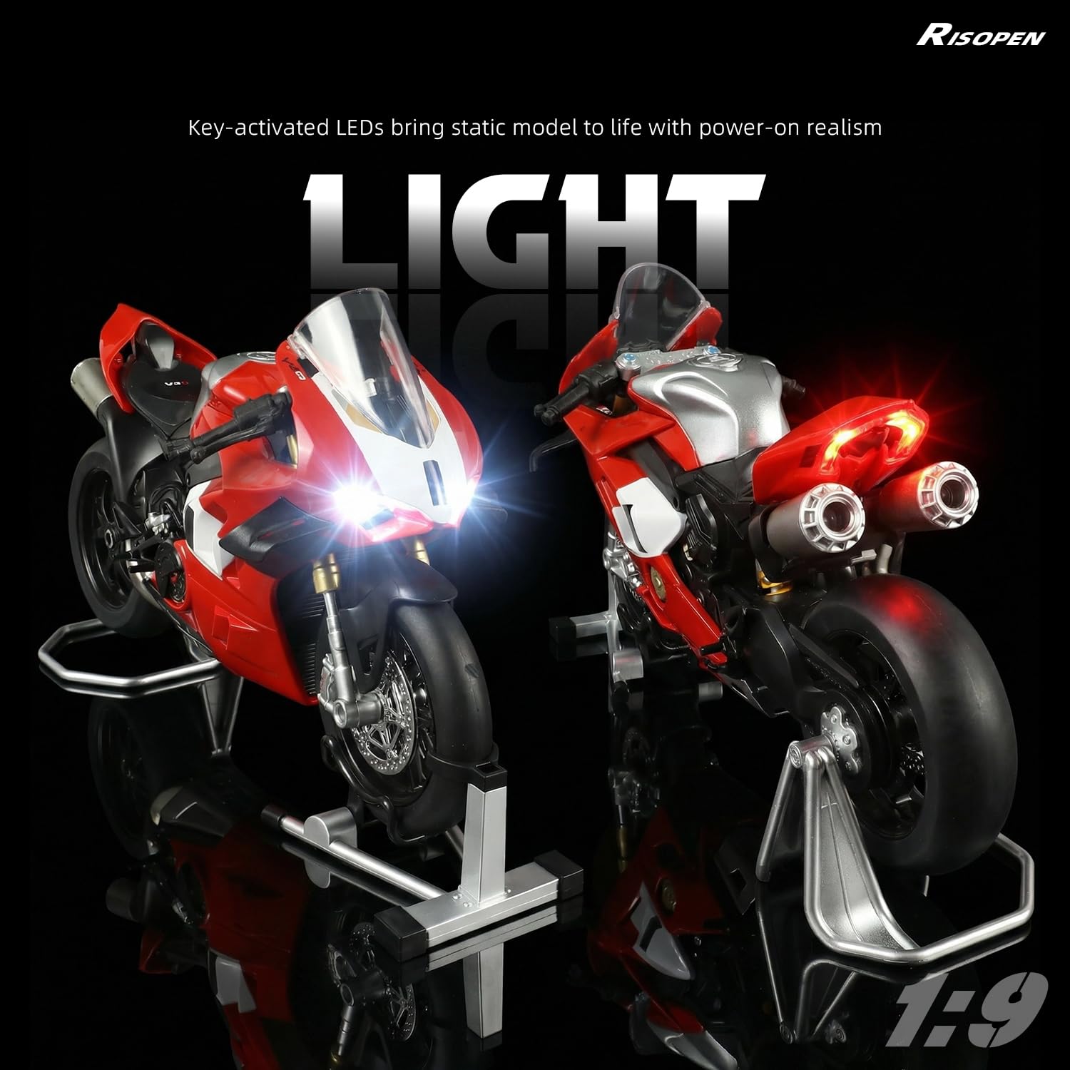 1:9 Moto in metallo pressofuso compatibile con Ducati Panigale V4 S
