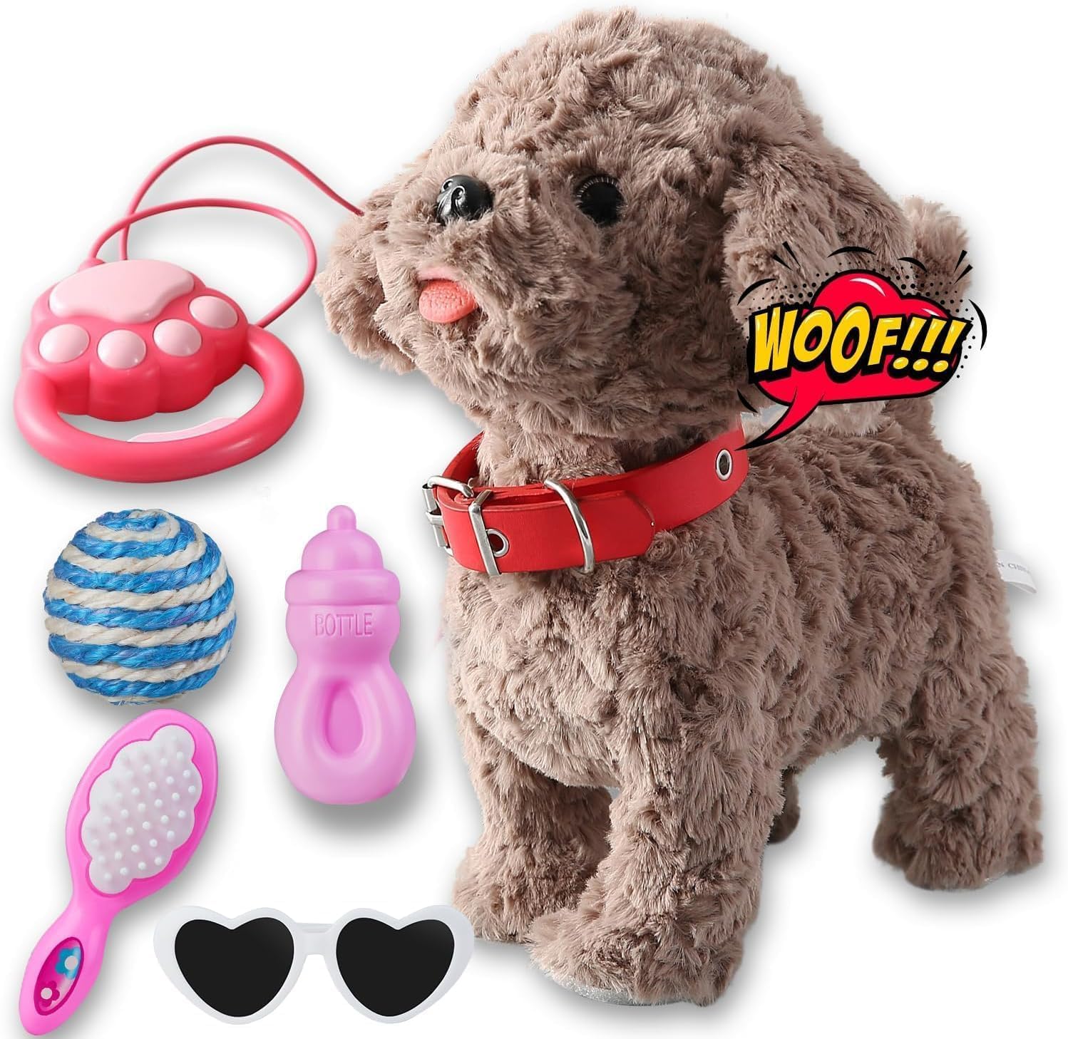 Walking Barking Dog Toy Singing Puppy Set, Repeat What You Say Teddy