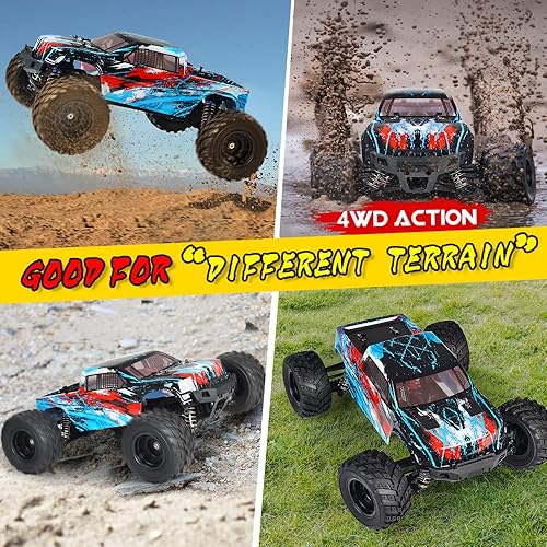 Miniatura 4 de NUOKE Coches RC de 249mih 2 baterías de alta velocidad 4WD todo terreno camiones RC de control remoto para adultos vehículos todoterreno para niños