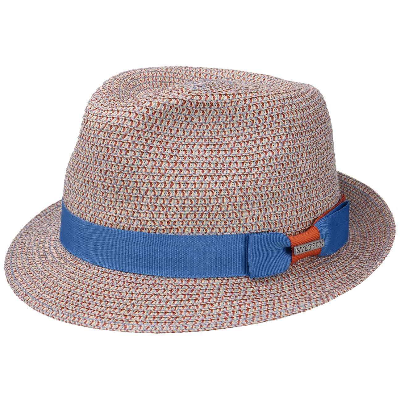 Stetson Contrast Color Toyo Trilby Hat Summer Winter Sun Protection Blue-Beige M (56-57 cm)