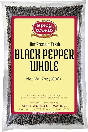 Granos de pimienta negra enteros 7oz