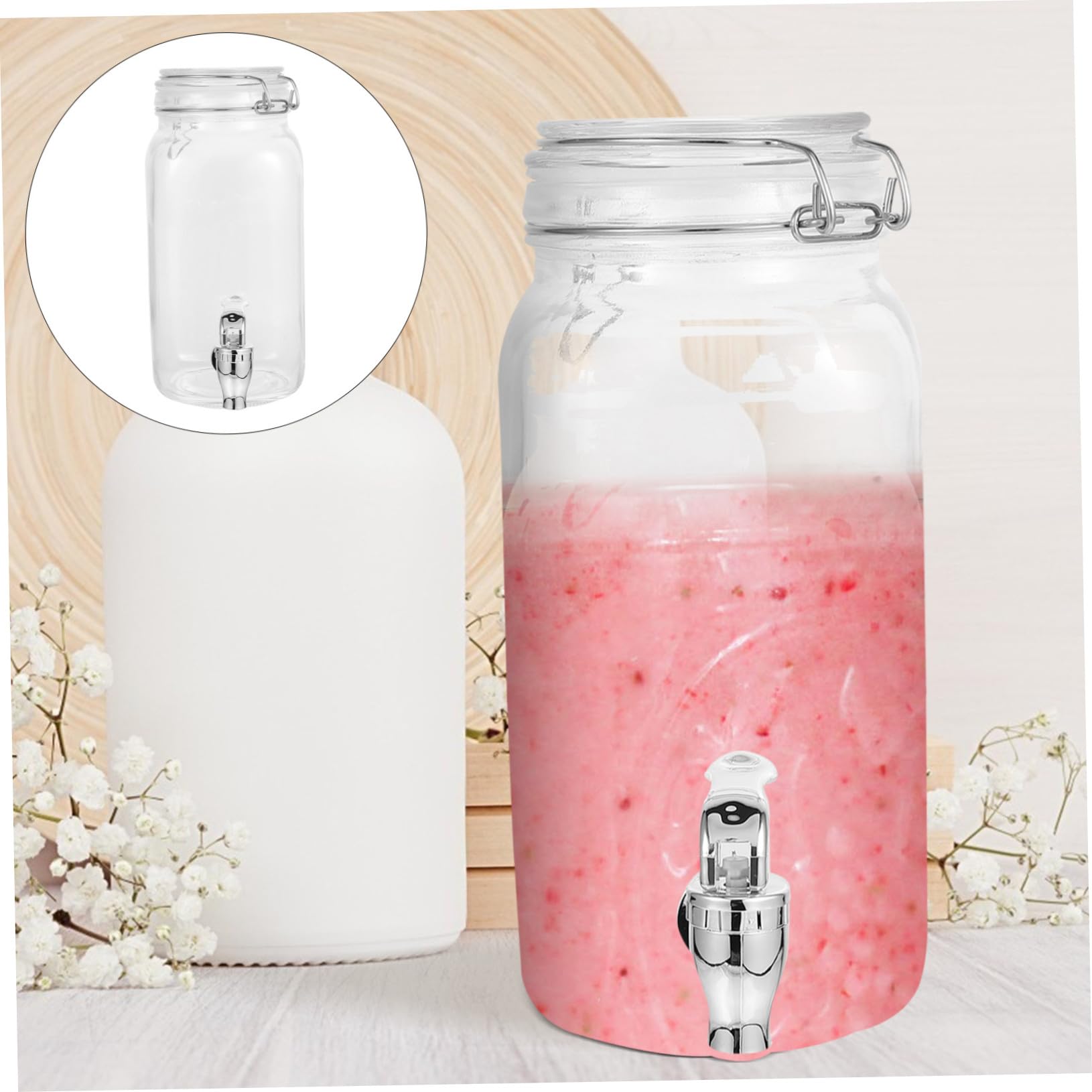 Distributeur de Boissons en Verre 2 L, 1 Pièce, avec Robinet