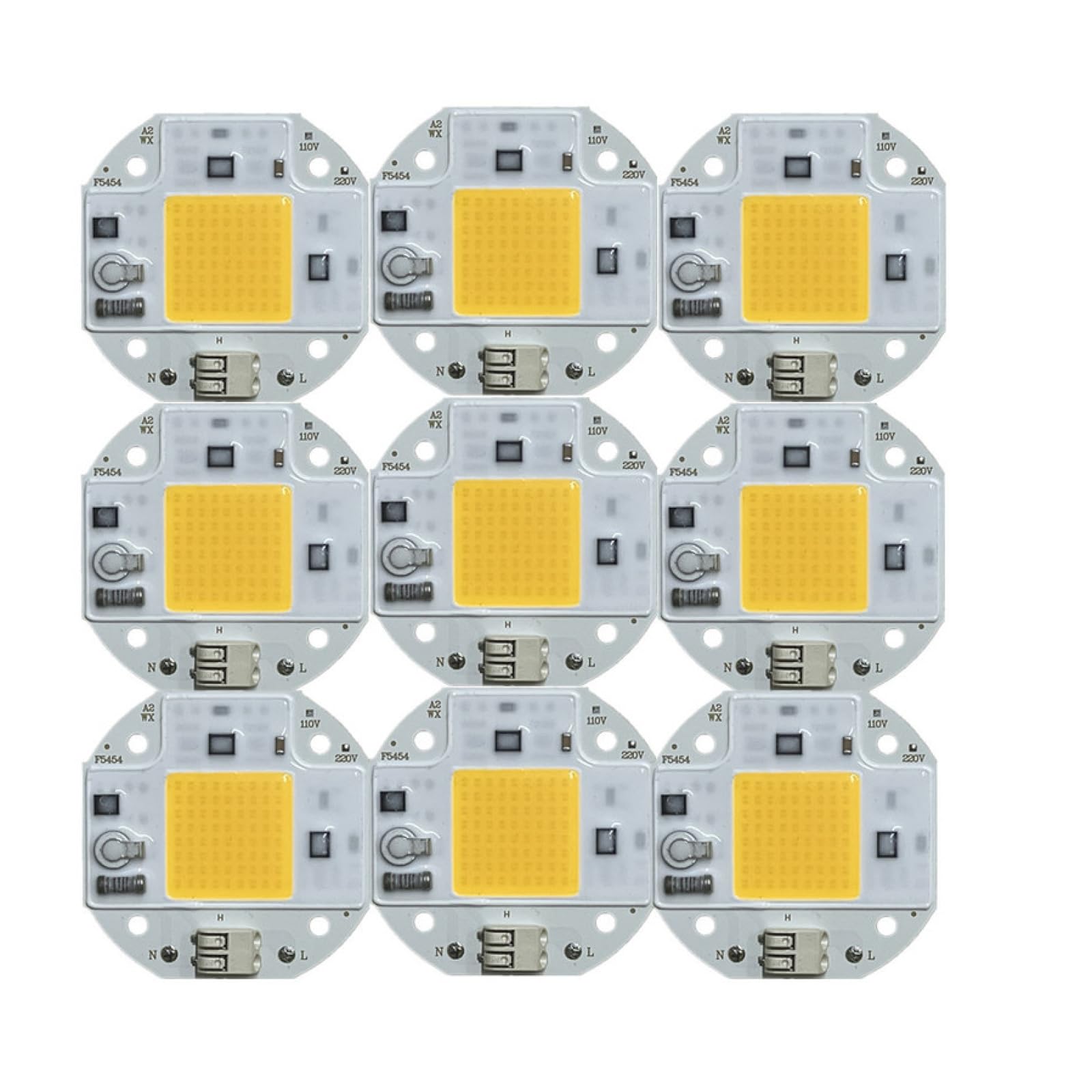 Żarówka LED, Diody LED COB 110 V 220 V Nie wymagają sterownika Spawanie bez spawania Różne moce Opakowanie 9 sztuk(Warm White 220v,50 W)