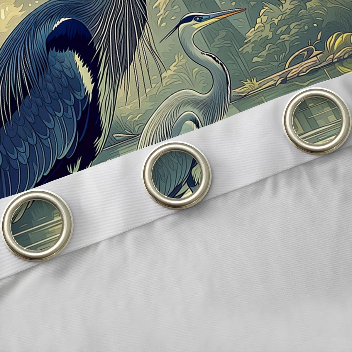 Homewish Ästhetische Landschaft Tiere Graureiher Curtain 137x117(HxB)