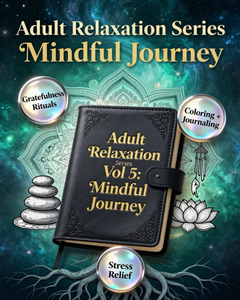 Adult Relaxation Series Vol 5: Mindful Journey: Gratefulness Journaling & Therapeutic Coloring for Stress Relief & Mindfulness