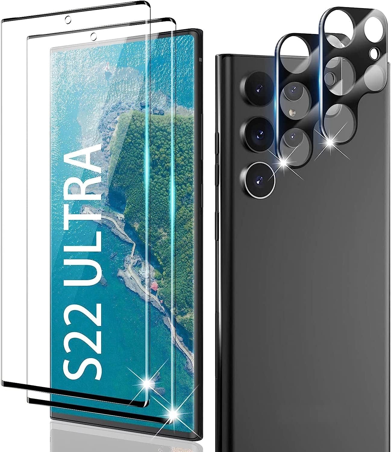 CWQZGUF Galaxy S22 Ultra Screen Protector [2+2 Pack] Camera