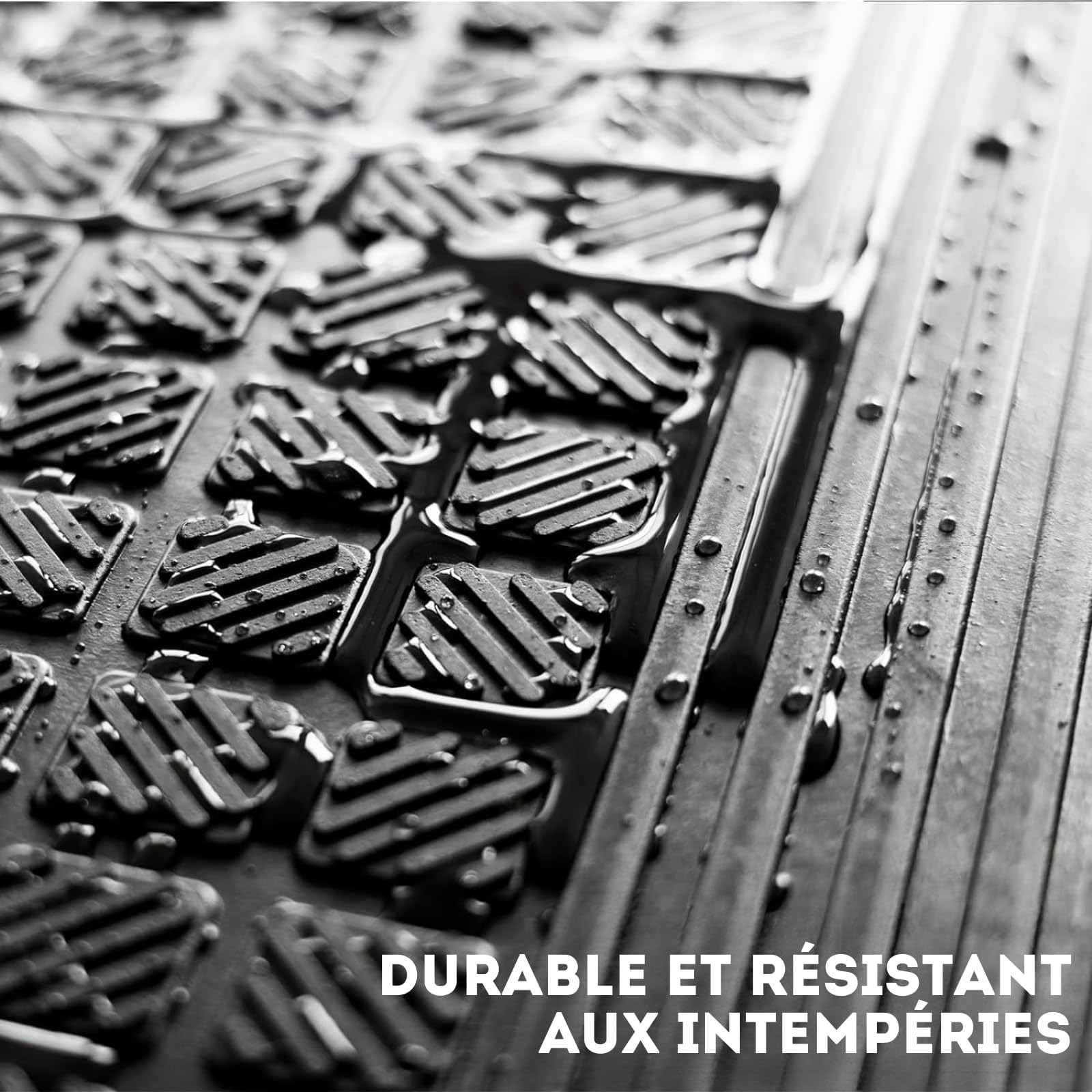 KARAT Tappetini per scale in gomma Diamond per esterni, gradini autoadesivi antiscivolo e resistenti alle intemperie UV, protezione per scale anti-inciampo (30 x 120 cm, 10 pezzi)