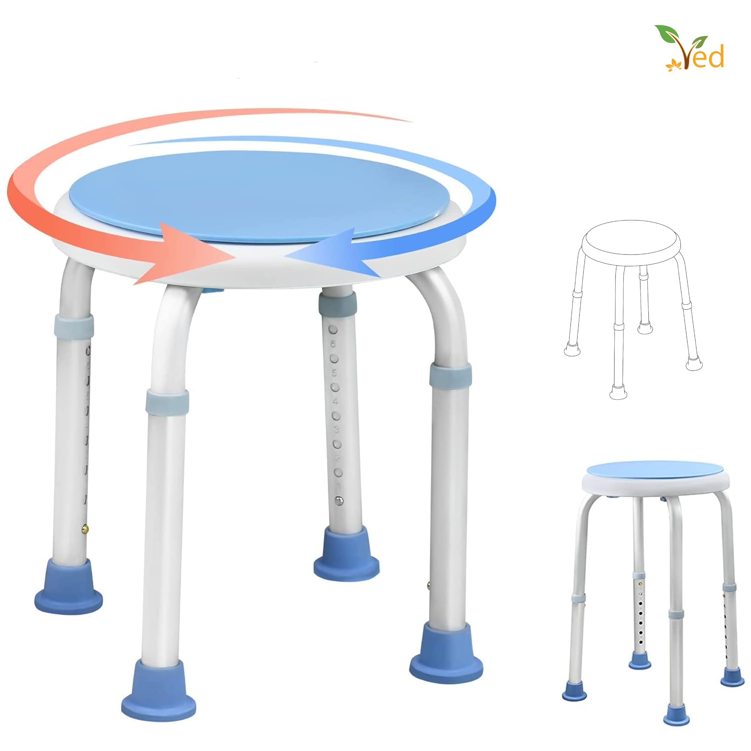 Taburete Giratorio para baño o Ducha con Asiento Giratorio VED Drive Devilbiss