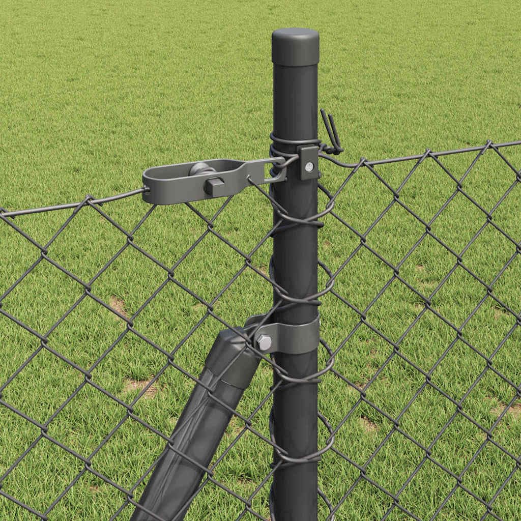 Palo di recinzione grigio in acciaio e PVC, 25 x 1 m, con maglie da 40 x 40 mm, per recinzione da giardino e frangivista, resistente alle intemperie, ai raggi UV, ideale per terrazza