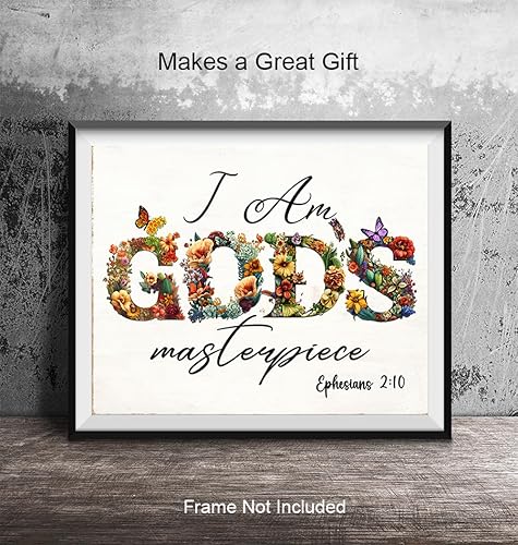 Miniatura 5 de Bible Verse Floral Wall Art - positive Affirmations Christian Wall Decor for Women, Girls, Teen - Inspirational Scripture Wall Art - Psalm, Prayer,