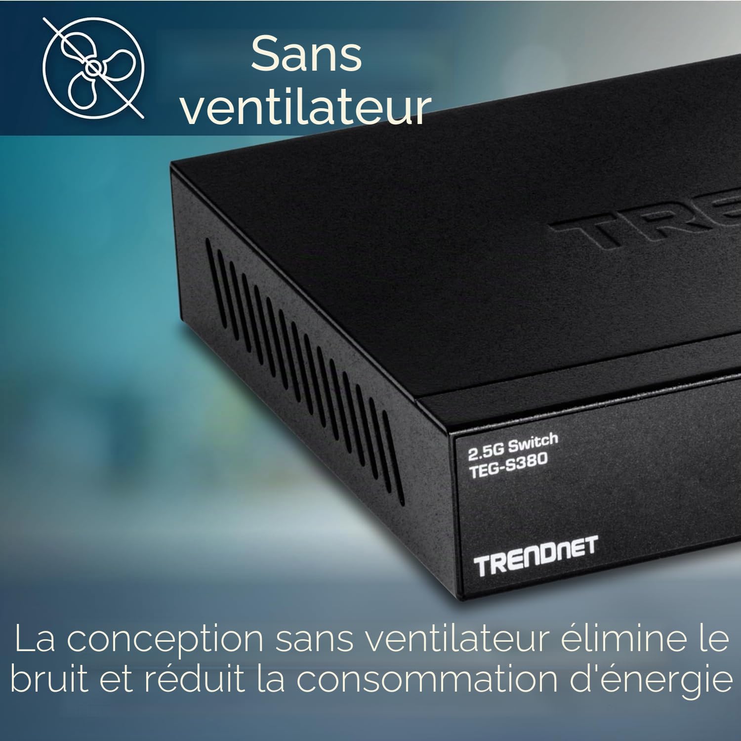 TRENDnet, TEG-S380, Commutateur de Jeu Non géré Multi-gigabit 8 Ports 2,5 Gbit/s, 8 Ports 2,5 GBASE-T, répartiteur Ethernet, Noir