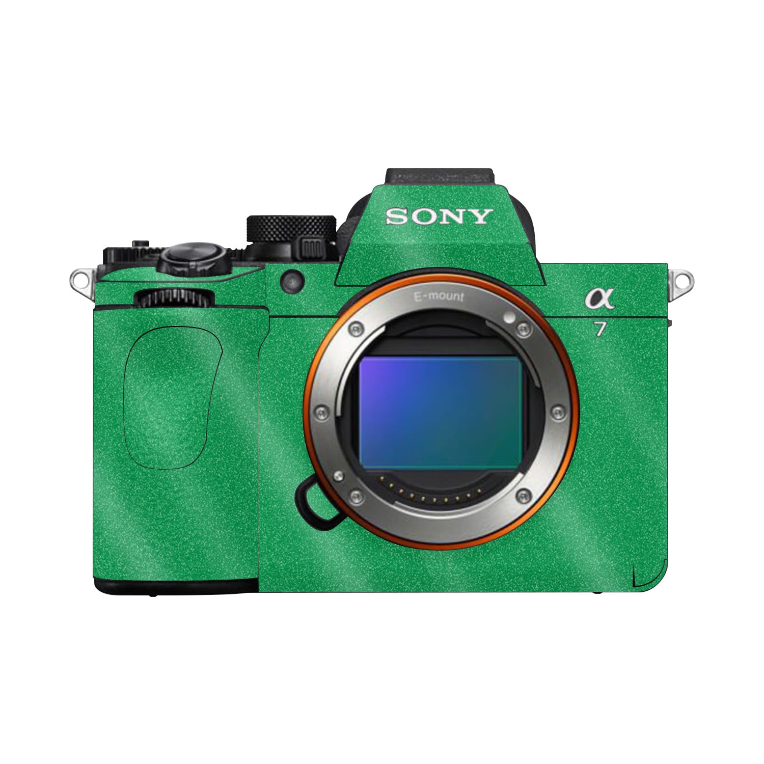 Glossy Glitter Camera Skin Compatible with Sony Alpha A7 Mark V (2025) - Solid Green - Premium 3M Vinyl Protective Wrap Decal Cover - Easy to Apply | Crafted in the USA by MightySkins