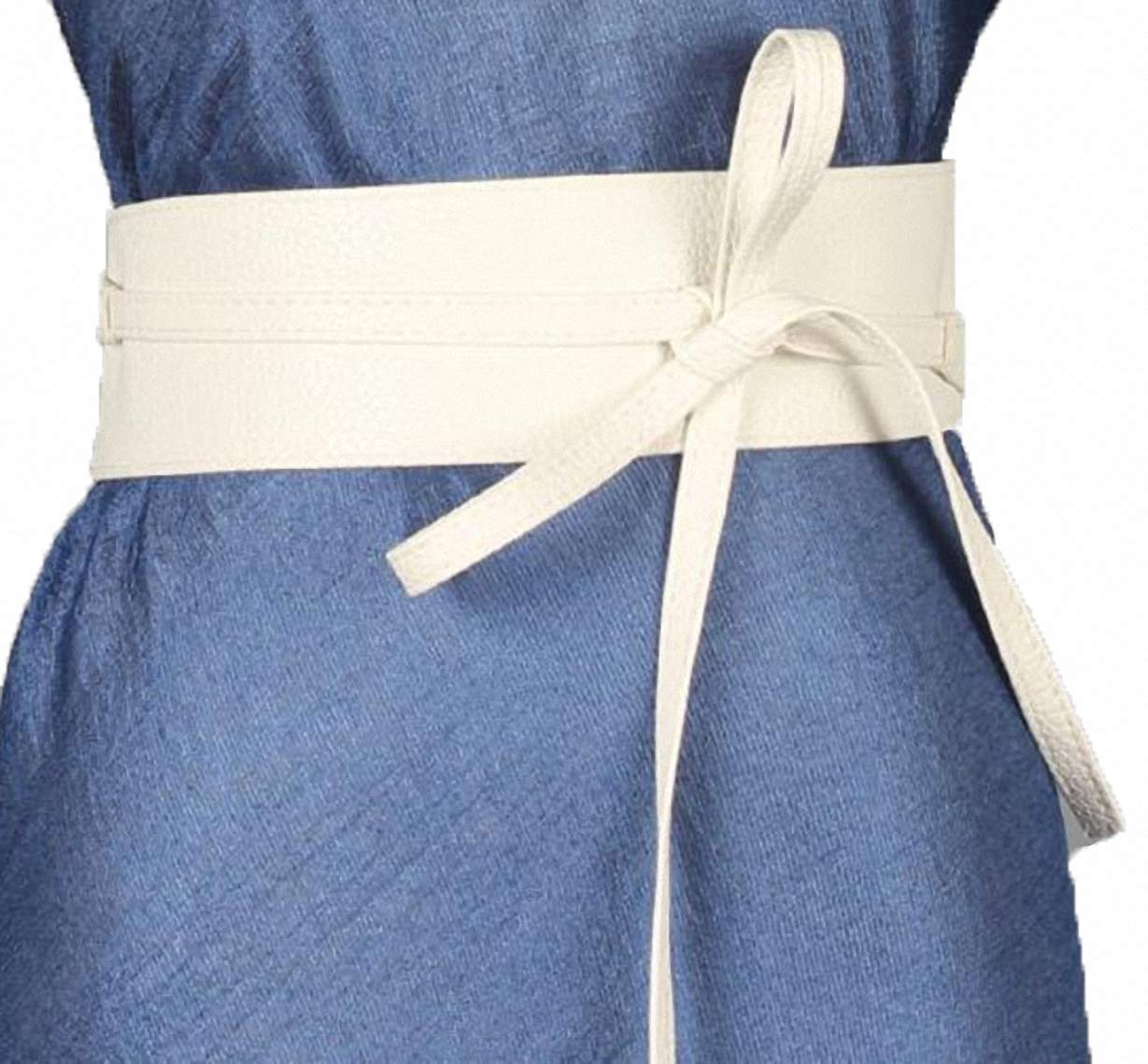 Women's Waist Belts Soft PU Leather Cinch Belt Self Tie Wrap Around Obi Waist Band Boho Belt Wide Waistband