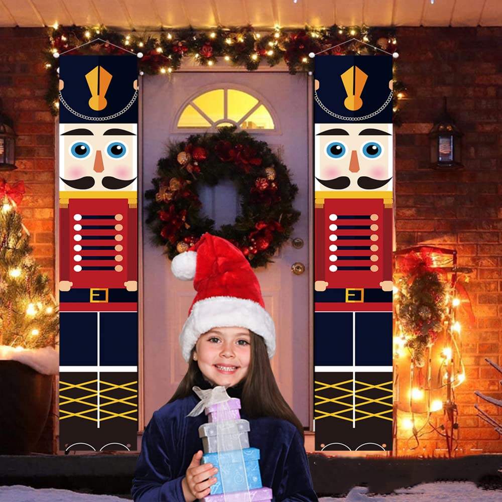 Photo 1 of Nutcracker Banner for Christmas - Porch Sign Christmas Decorations Outdoor Indoor,Nutcracker Christmas Signs,Banner for Front Door Yard Porch Garden Indoor Kids Party