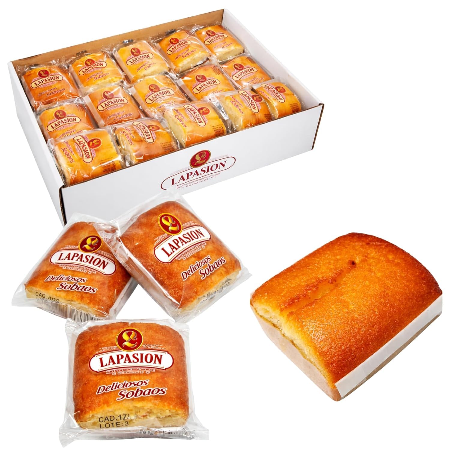 LAPASION - Sobaos | Mantequilla | Sobao Pasiego | Bollería y Dulces| Bizcochos | Cantabria | 2,4 Kg
