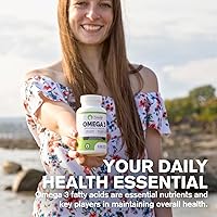 Vista 3 de Triple Strength Omega 3 Fish Oil Capsules High EPA & DHA 1000mg 100% Natural Essential Fatty Acids