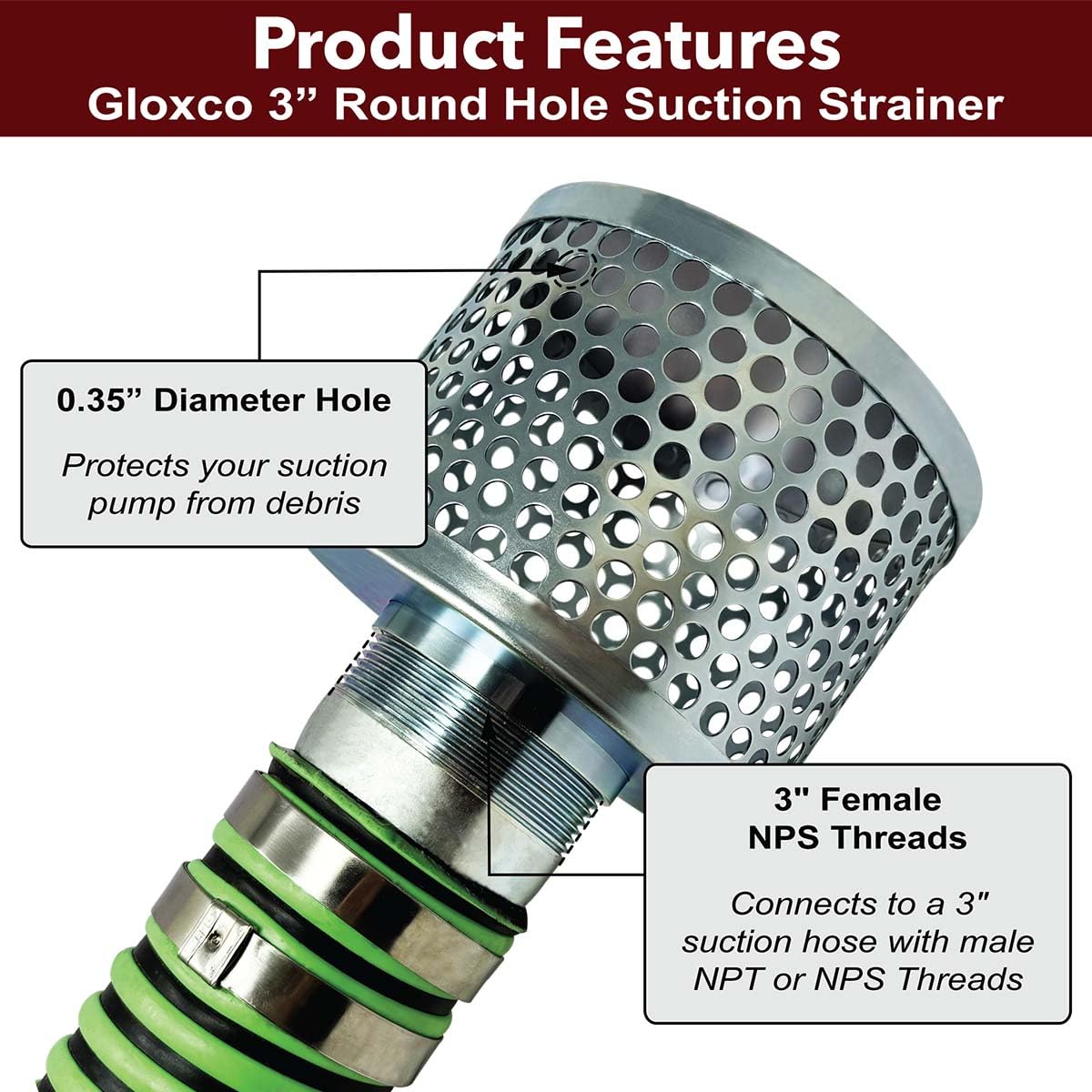 Gloxco Suction Strainer - Protect Your Pump -3