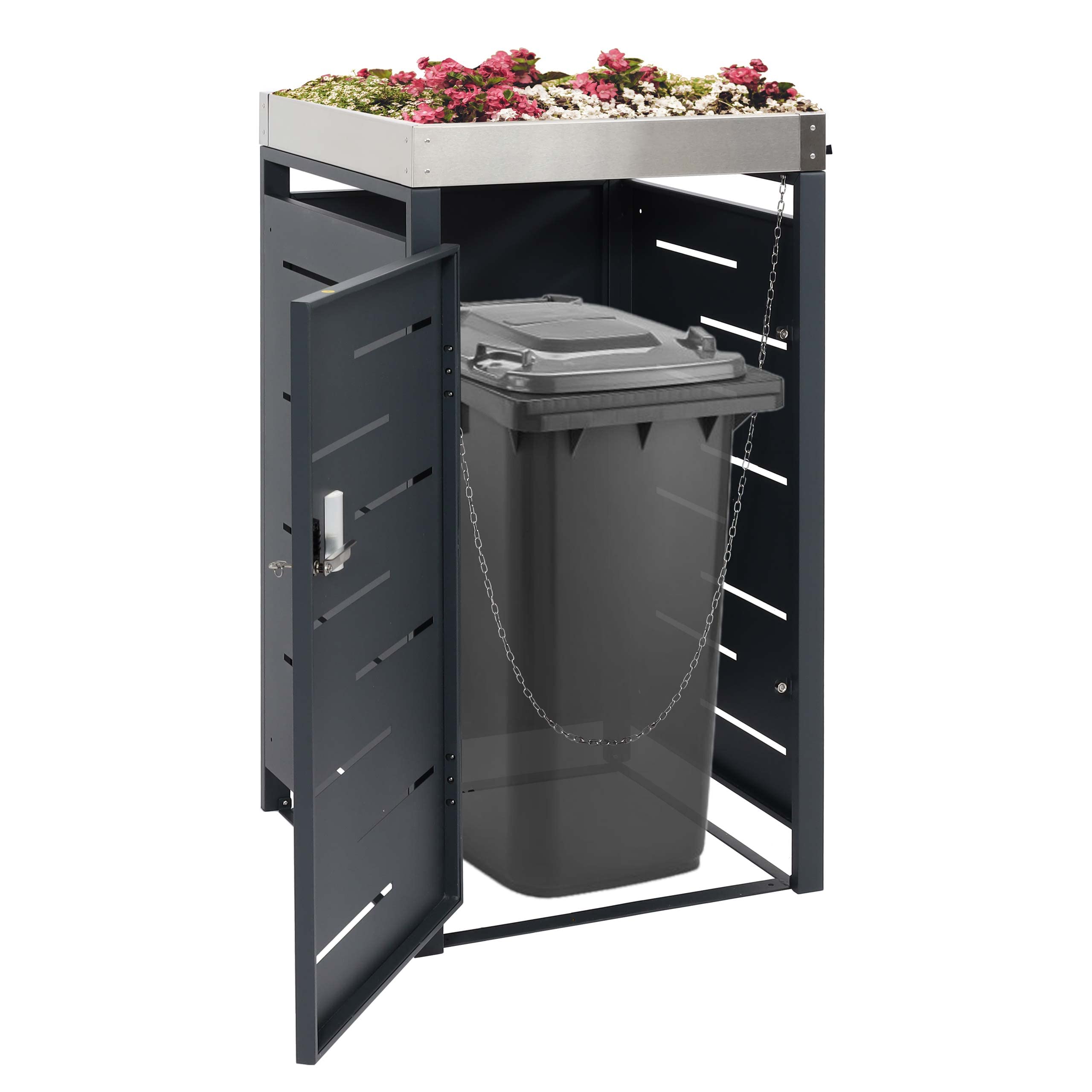 Cache Poubelle pour 1 Personne HWC-H40b 101x51x59 Extensible