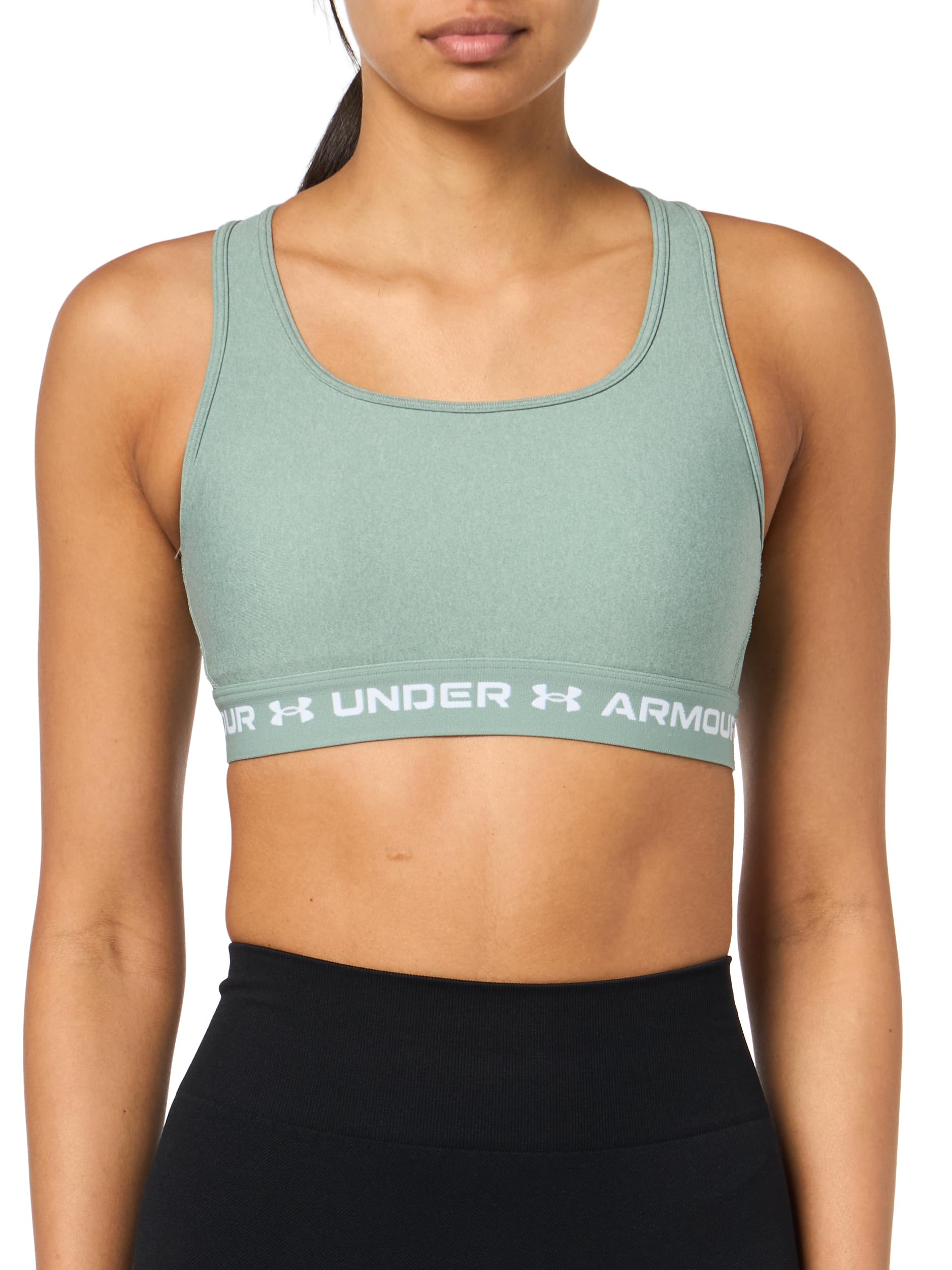 Under Armour Women's Crossback Mid Impact Heather Sports Bra