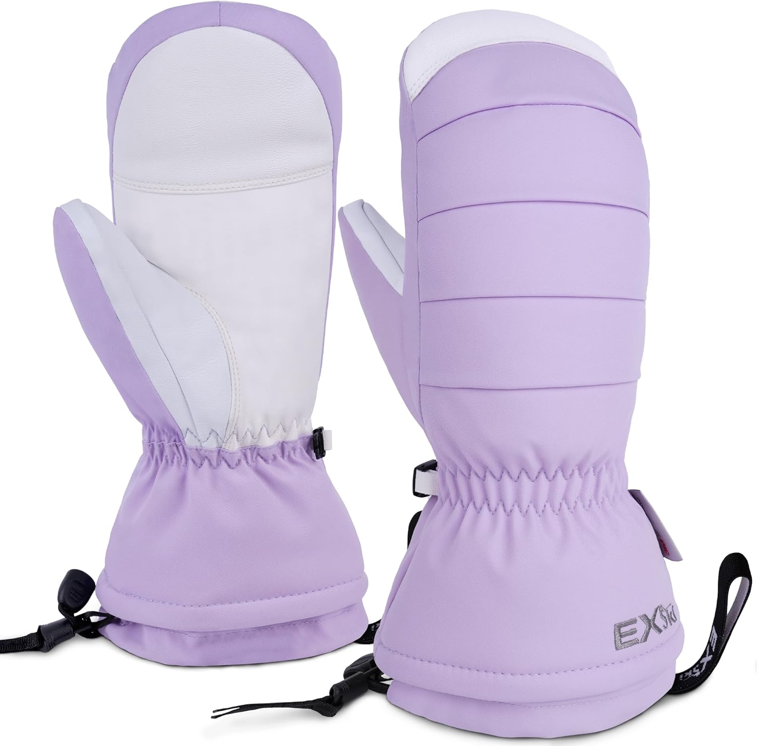 Ski Mittens for Women, Waterproof Snow Ski Gloves for Snowboard, Winter Warm Mitts with Touchscreen