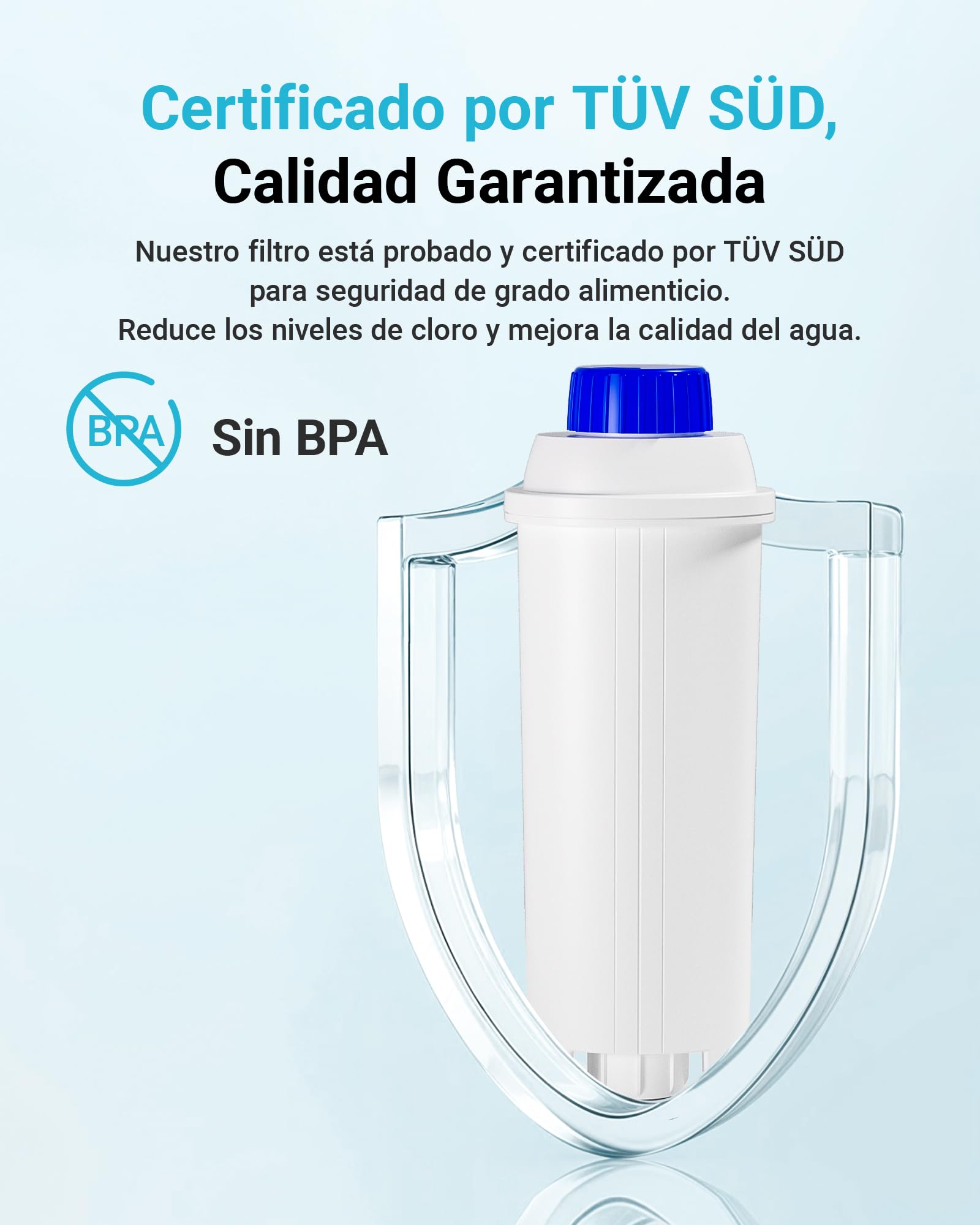 AQUA CREST Filtro de Agua, Repuesto para Filtro De'Longhi® DLSC002 (12) | Filtro de Repuesto para De'Longhi® DLSC002, ECAM, Eletta, Dinamica, Magnifica, ETAM Autentica, Certificado TÜV SÜD