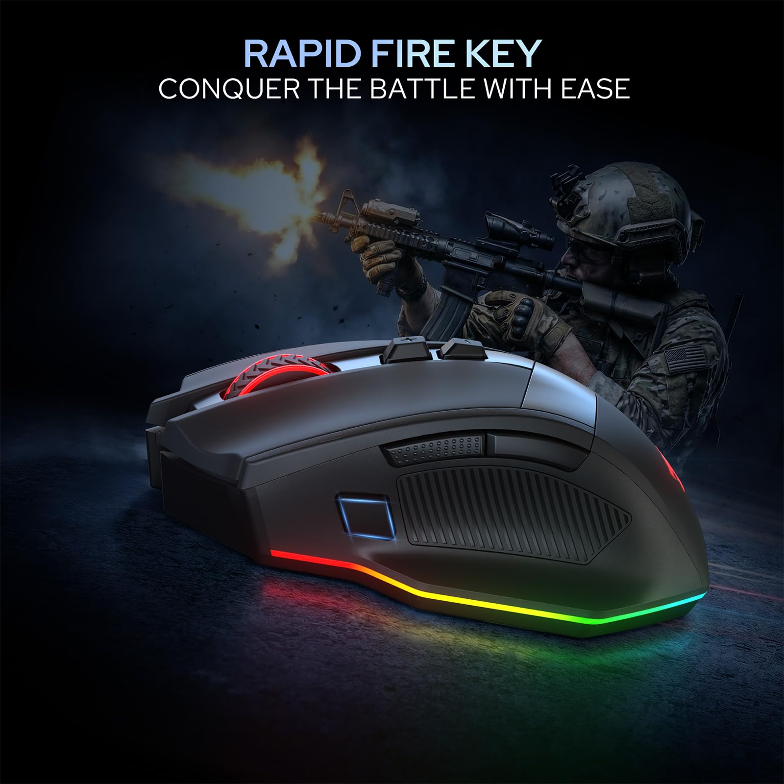 Redragon M923 Pro Ratón Gaming Tri-Modo RGB 24000 dpi Sensor SG8960