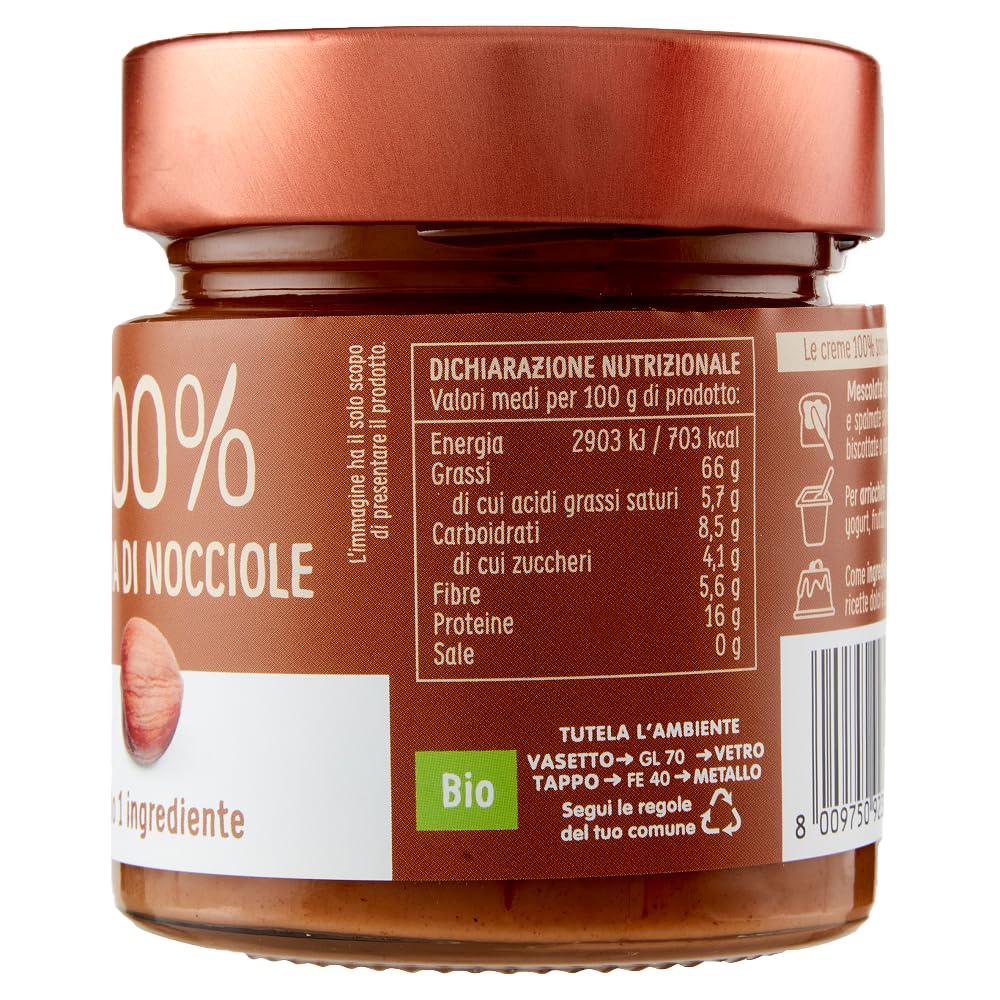 2X Crema di Nocciole Tostate Pura al 100% Biologica 175g