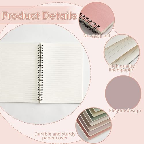 Miniatura 3 de 8 Pack Spiral Notebook A5 8.3 x 5.7 Inch College Ruled Spiral Journal Notebook 100 Pages50 Sheets School Professional Journaling Notebooks for