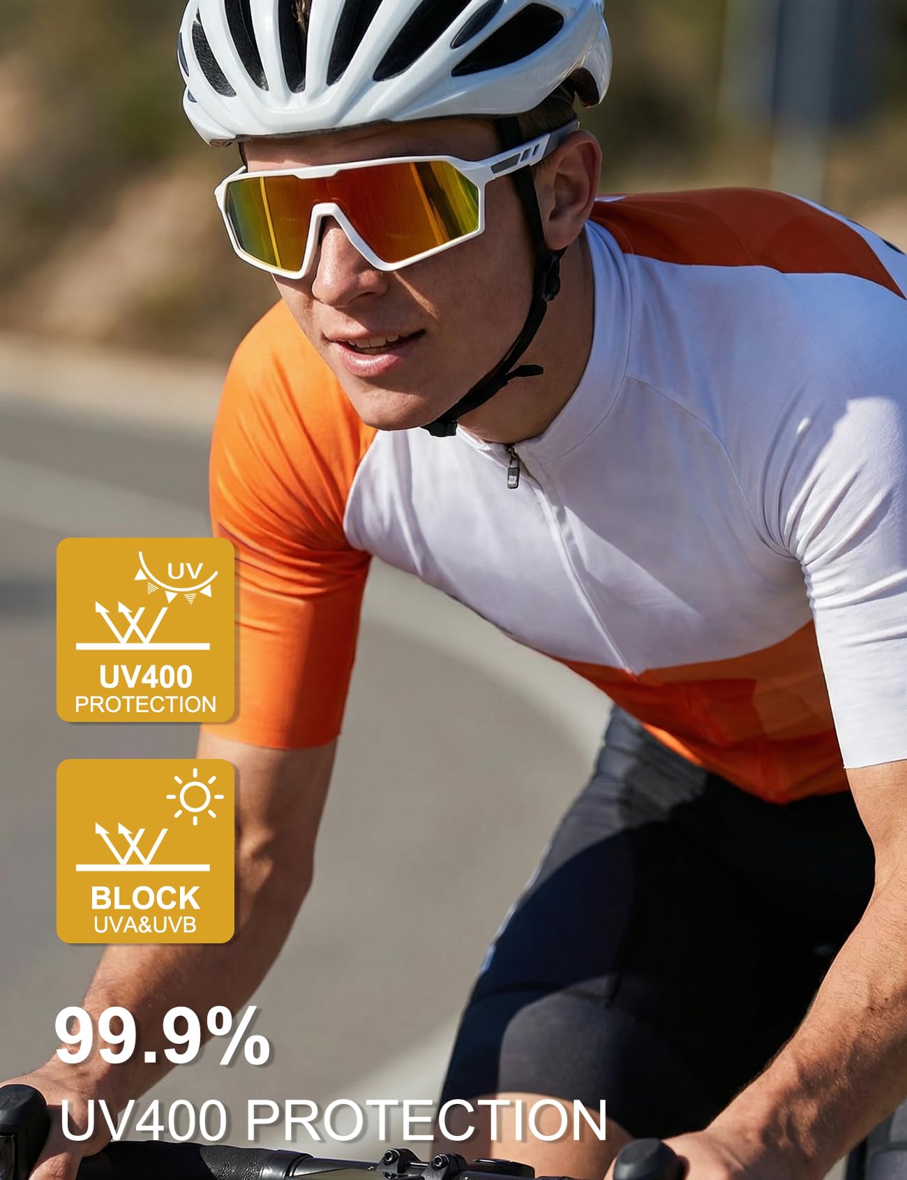 OULAIQI Occhiali da sole sportivi leggeri per uomini e donne, UV400, occhiali da sole per ciclismo, baseball, corsa, ciclismo, sport all'aria aperta