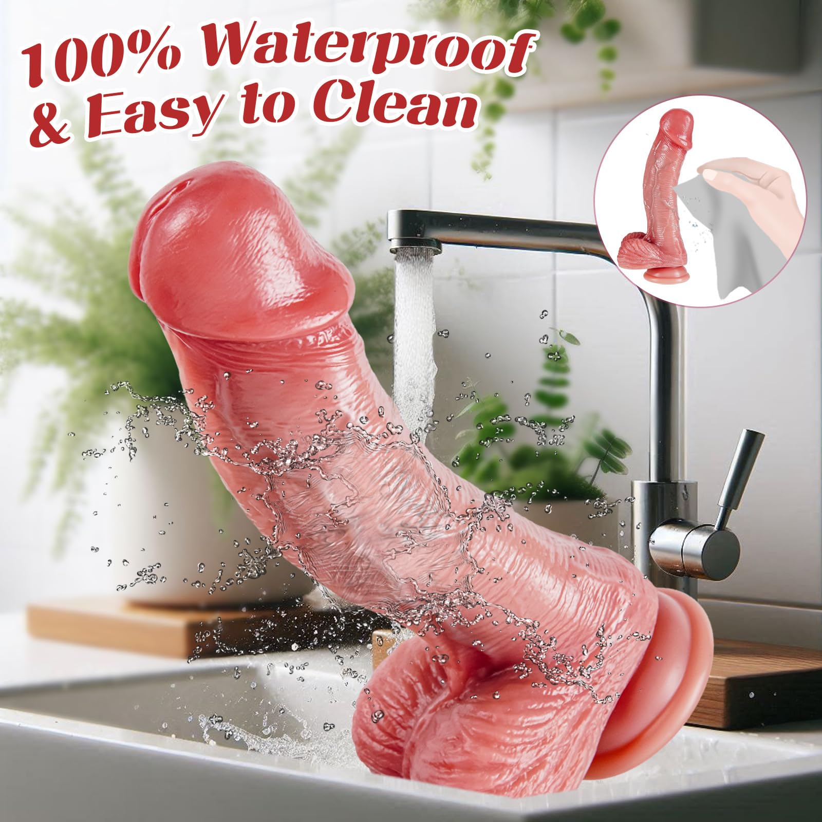 Fallo Lifelike Gigante Realistico 27,5 cm in Silicone Doppia Densità Spesso, Dildo Curvo con Ventosa Potente Anale G-Spot Diametro 6 cm Strapon Massaggio, Dildo Sex Toys per Donna & Uomo