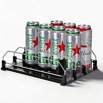 Fridge Drink Holder Self-Sliding Drinks Dispenser Fridge