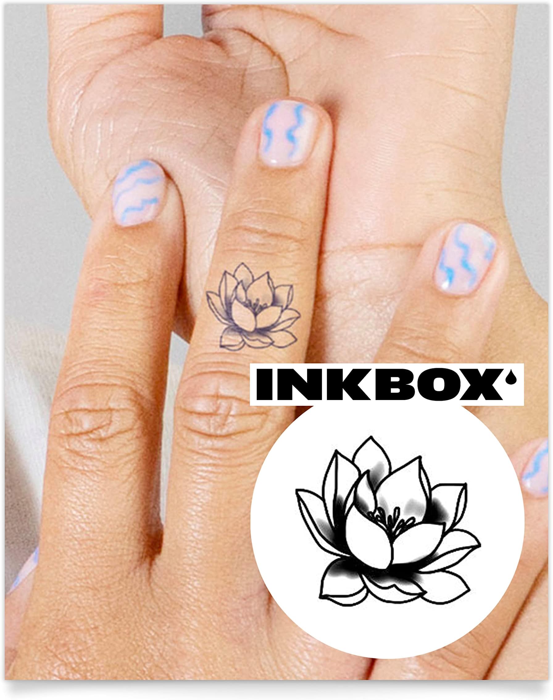 Inkbox Temporary Tattoos, Semi-Permanent Tattoo, One Premium Easy Long Lasting, Waterproof Temp Tattoo with For Now Ink - Lasts 1-2 Weeks, Waterfront, 1 x 1 in