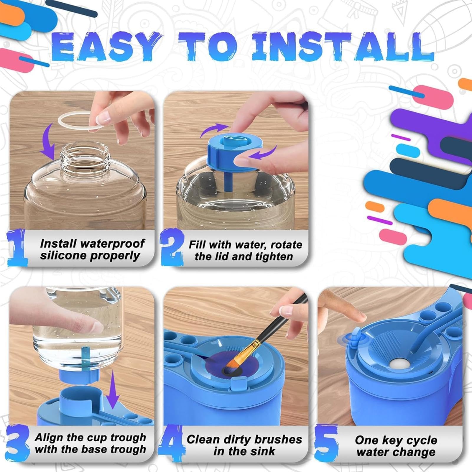 Yorajuy Paint Brush Rinser Multifunctional Cleaner for Acrylic and Water Based Paint Product Image 3