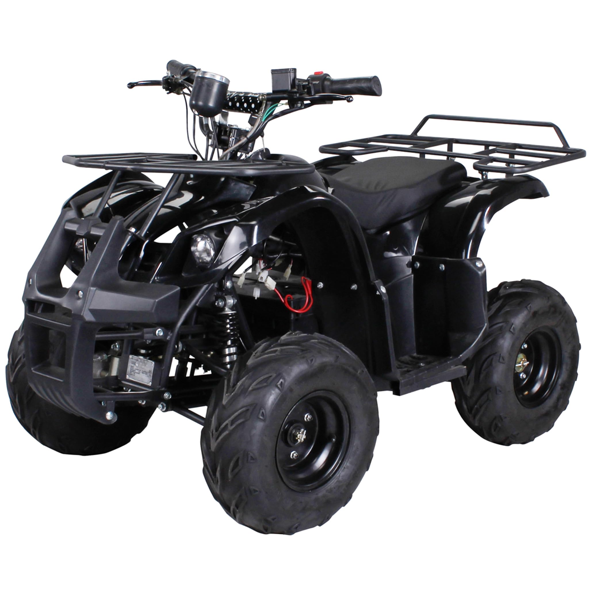 Actionbikes Motors Kinder Quad Elektro ATV S-8 Farmer | 𝟒𝟖 Volt 𝟭𝟬𝟬𝟬 Watt Motor bis 𝟐𝟬 km/h - Kinderquad - Pocket Quad - Scheibenbremsen - Miniquad - Für Kinder ab 8 Jahren (Schwarz)