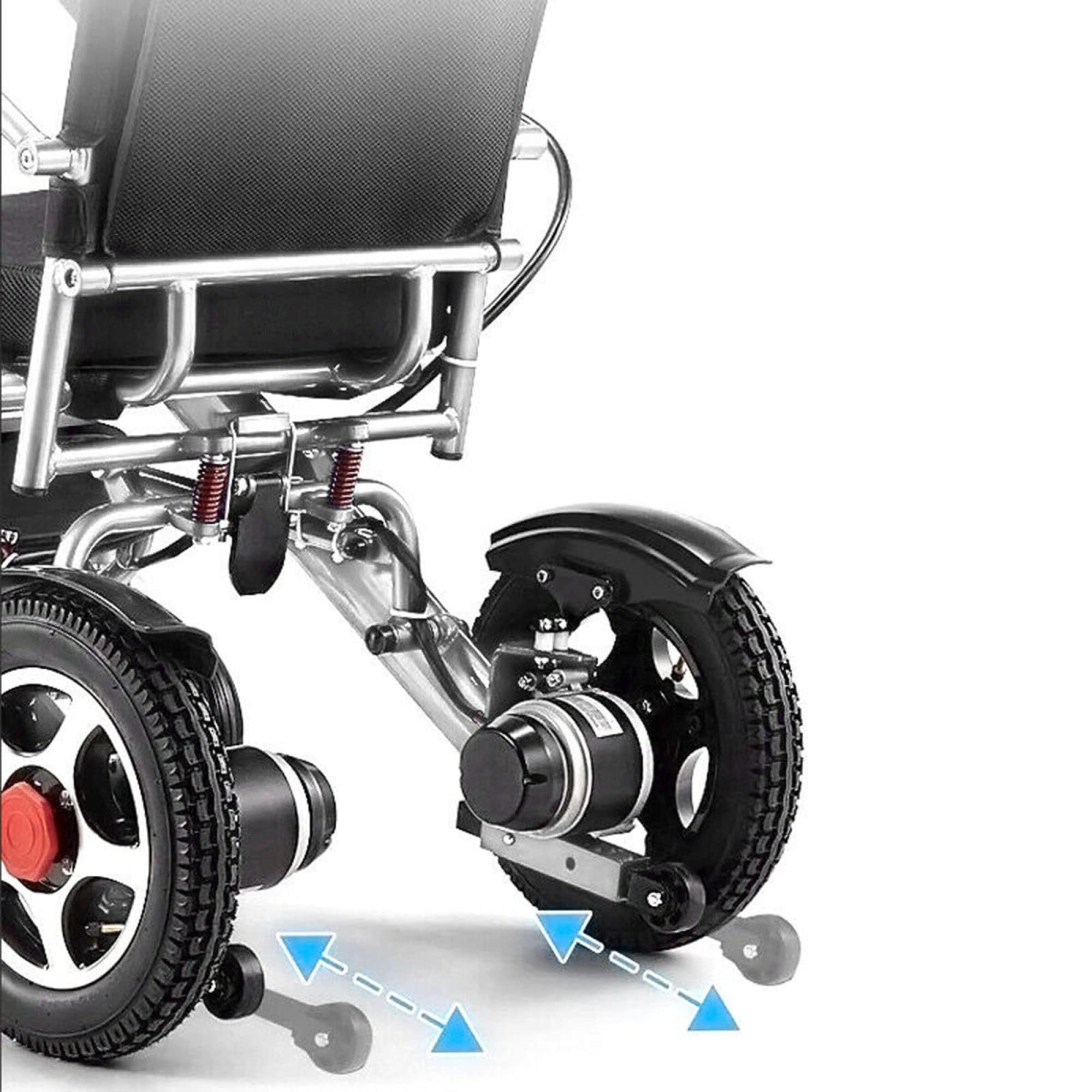 Fauteuil Roulant Léger Potable Transport Pliant Fauteuil Roulant de Voyage, Fauteuil Roulant Électrique à Manipulation Intelligente avec Batterie Longue Portée pour Personnes Âgées Handicapées