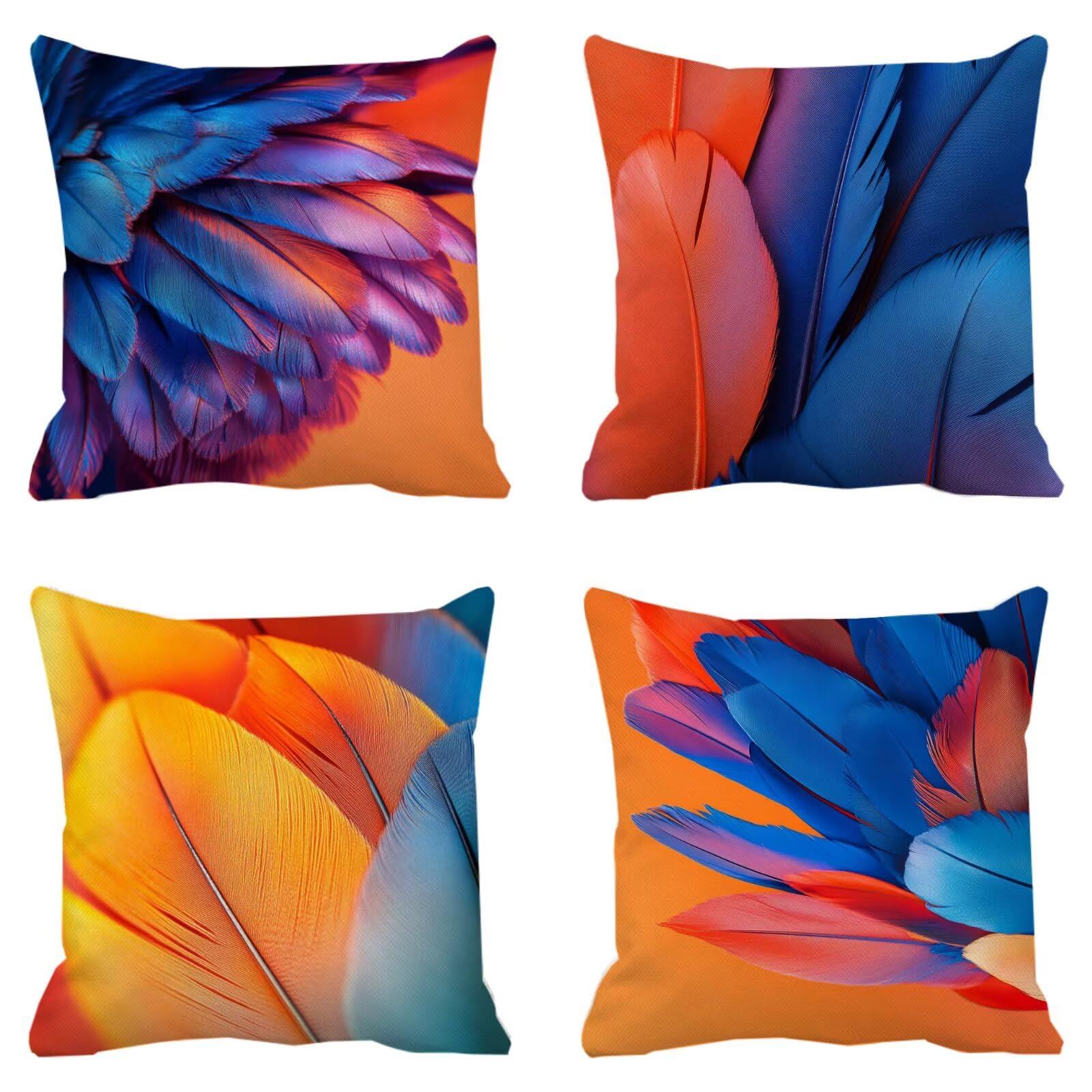 Federe Cuscini Divano 40x40cm, Federa Cuscino Arancione bruciato Piuma Quadrati Copricuscini Super Morbido Copri Cuscini Per Divano, Cuscino Decorativo da Esterno Giardini, Camera Divani, Sedie P-422