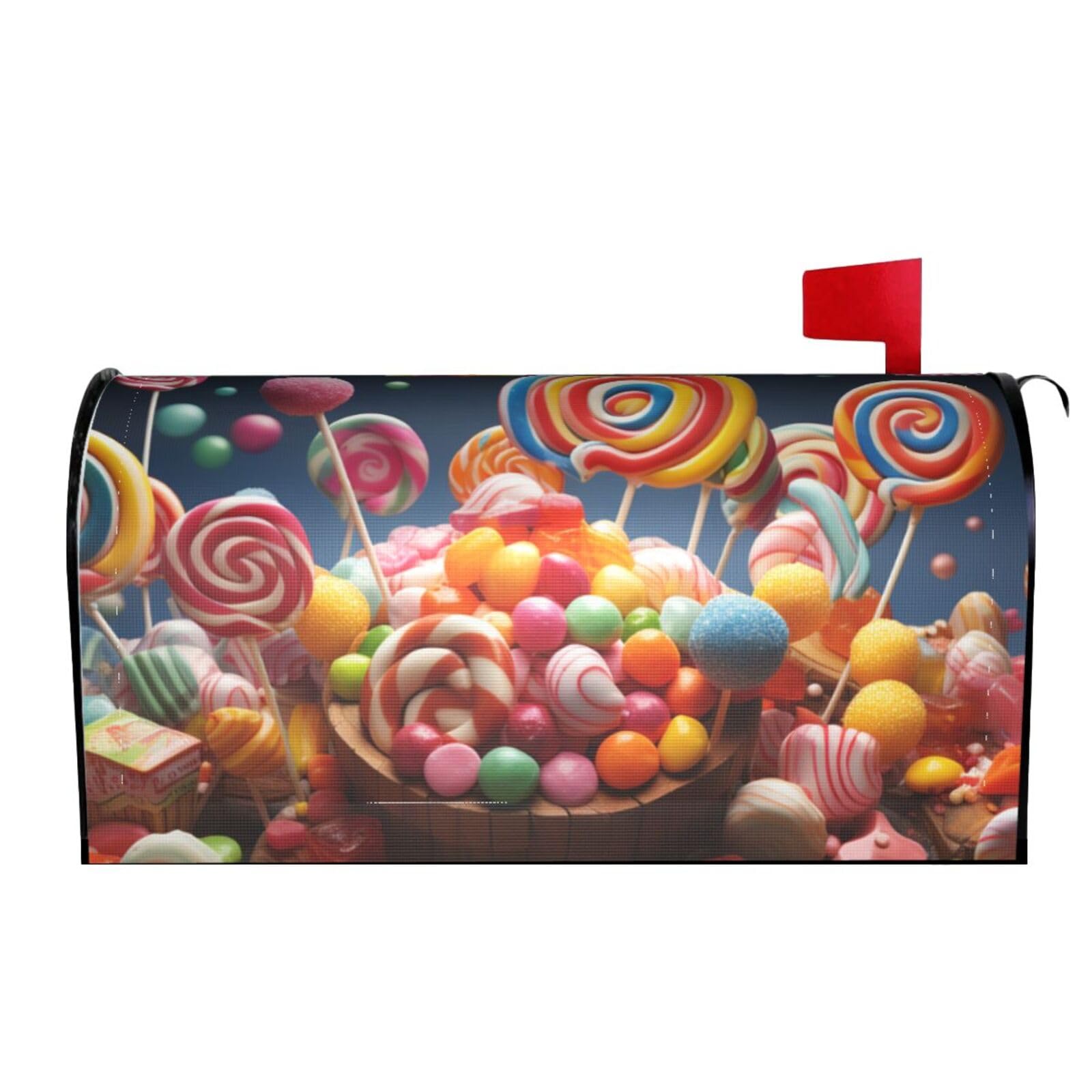 Spring Summer Mailbox Covers Magnetic Letter Post Box Cover Colour Candy Mailbox Wrap Decoration Mailbox Post Cover for Garden Yard Outside Welcome Decor 25.5x21 in