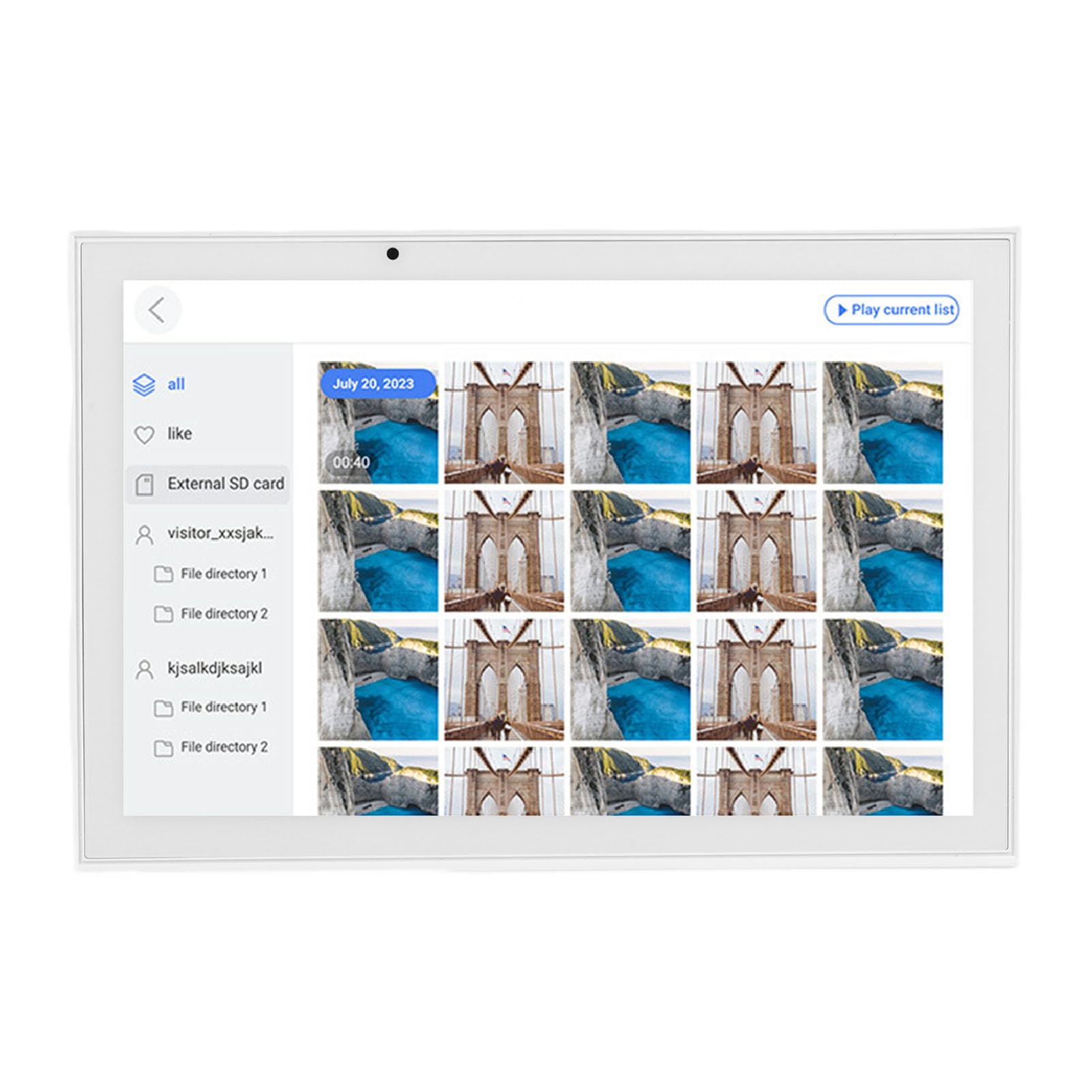 Digitaler Kalender, 10,1 Zoll IPS-Touchscreen, Intelligenter Familienplaner, 1280 X 800, WiFi-App-Steuerung, Aufgabendiagramm mit 2 GB, 32 GB, für Haushalt, Küche, Büro (EU-Stecker 100-240