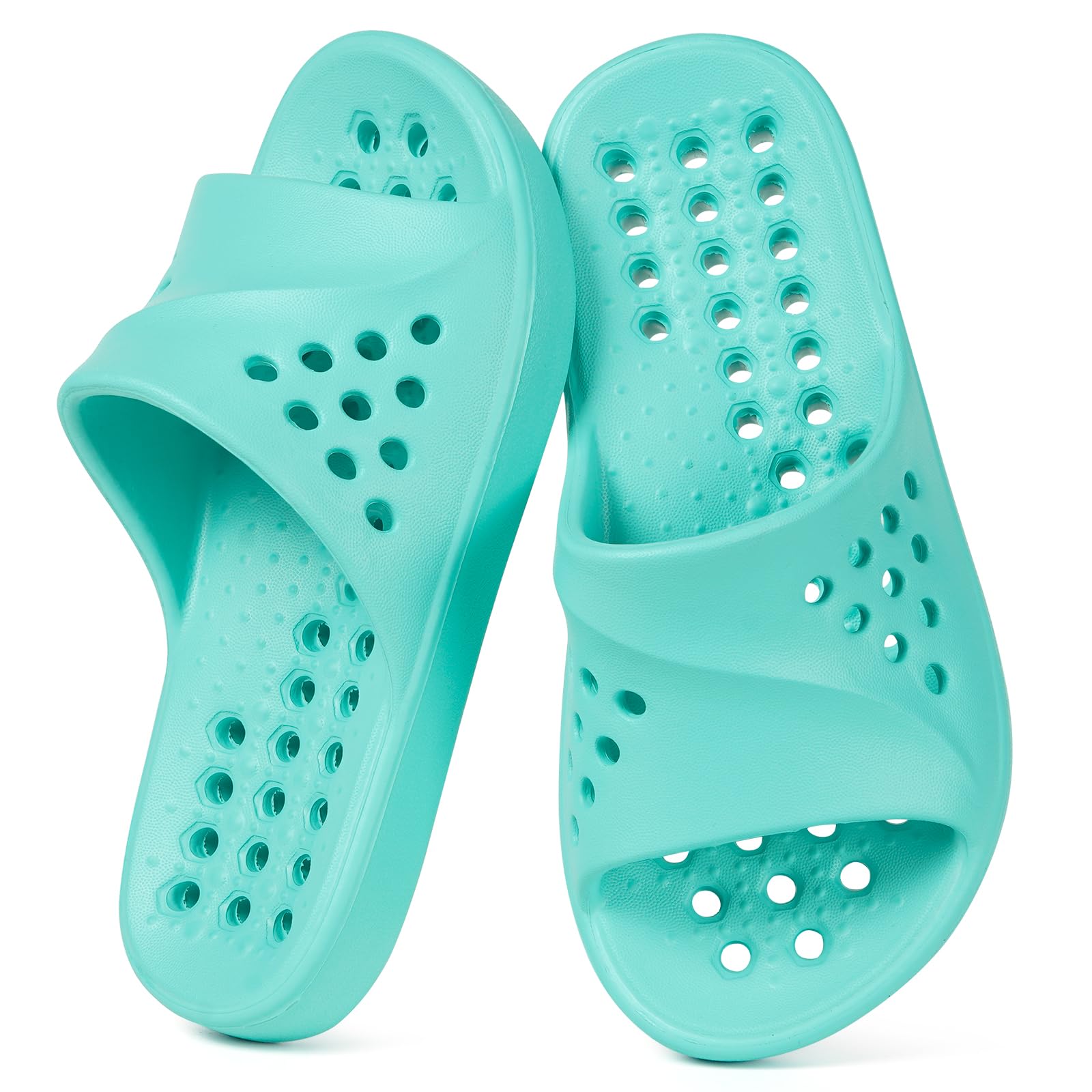 Shower Shoes for Kids Massage Pool Slides with Arch Support Quick Drying Boys Girls Beach Sandals Non Slip Summer Bathroom Indoor House Slippers with Drain Holes