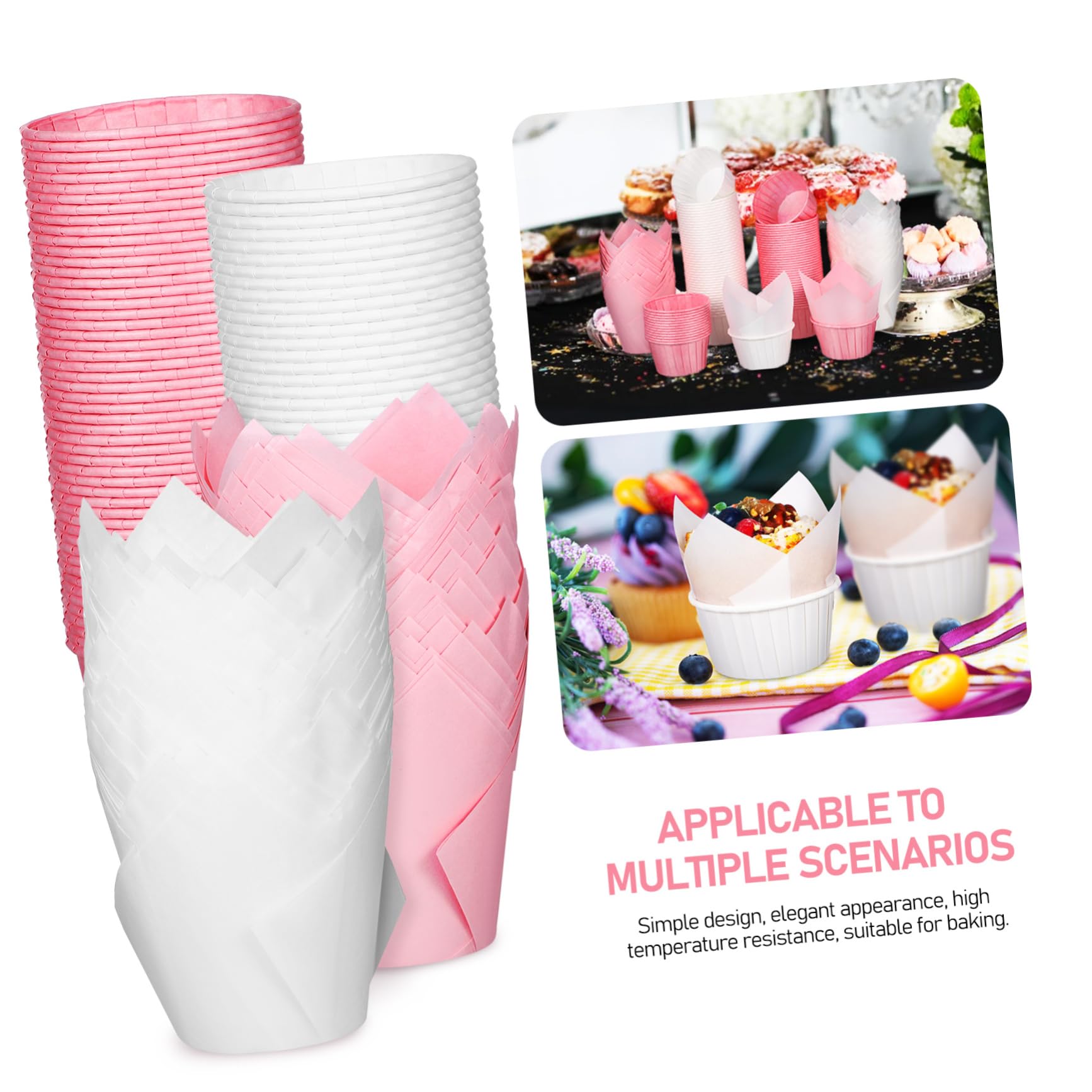 Moldes de Papel para Muffins 200 Piezas de Papel de Hornear | Uso Desechable, Superficie Lisa y Resistente a Altas Temperaturas, para Fiestas y Cumpleaños