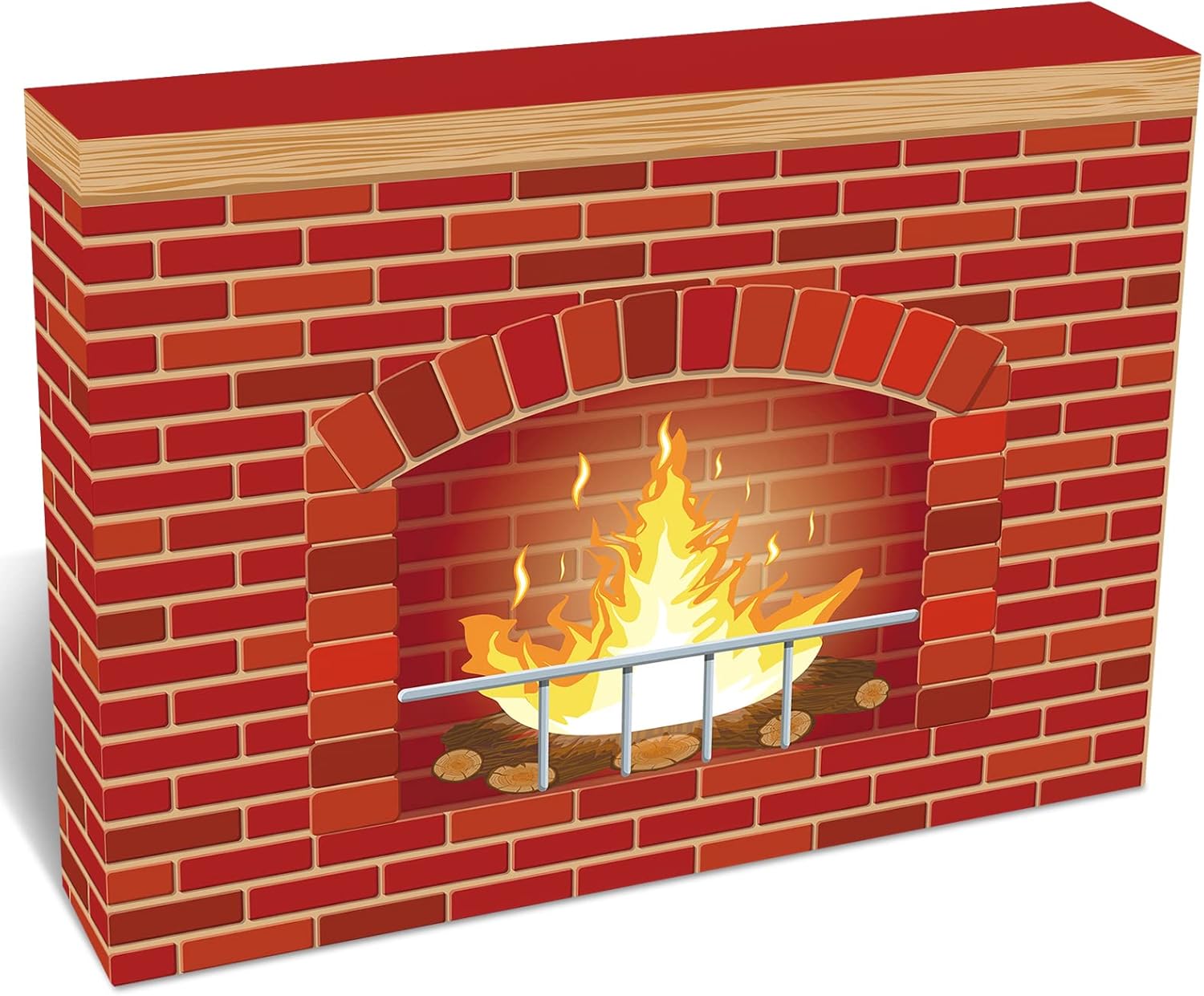 Christmas Corrugated Fireplace Cardboard Red Brick Cardboard Fireplace