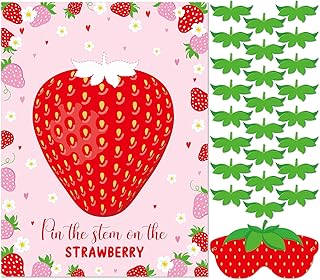 Faccito Strawberry Game Set Pin The Stem On The Strawberry Include Large...