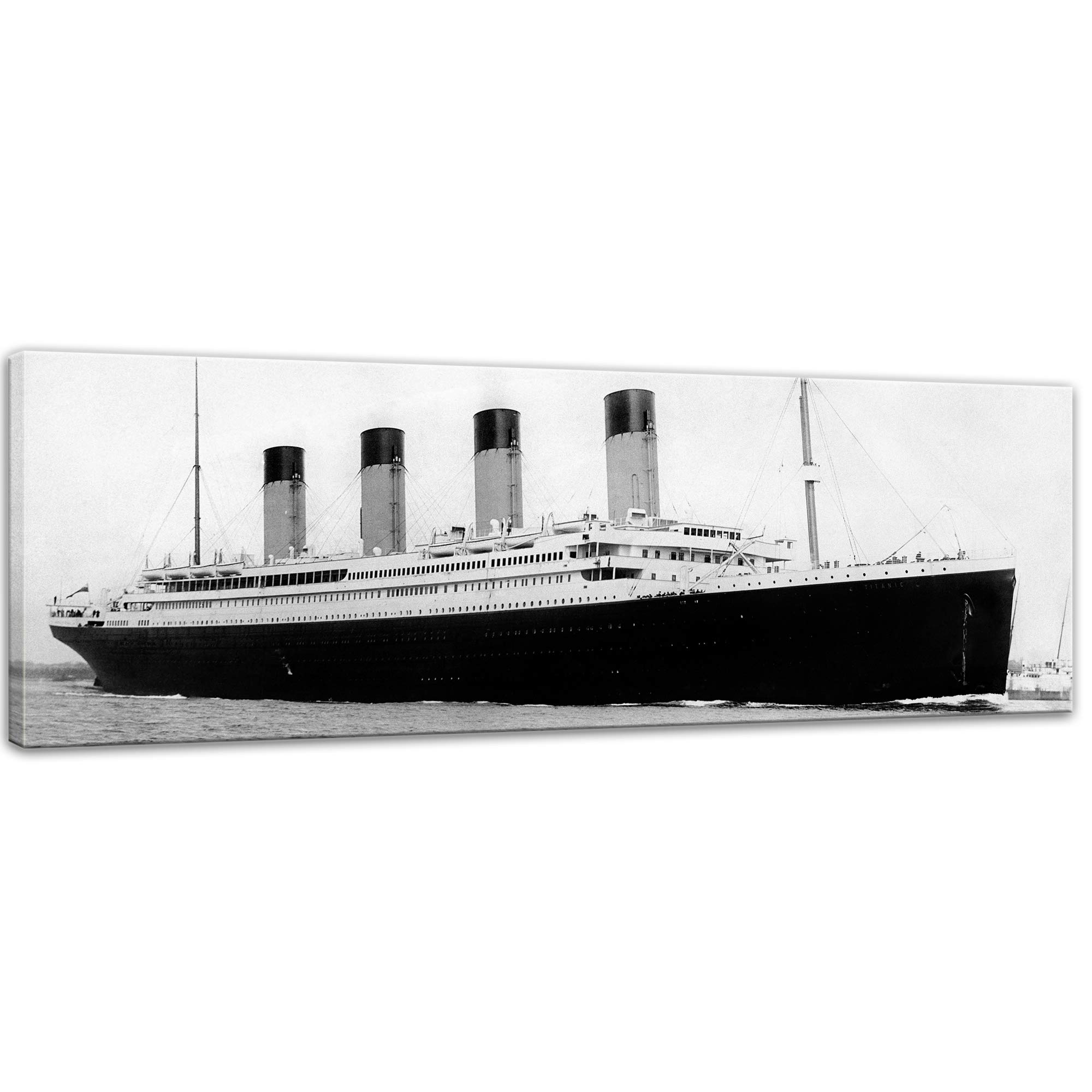 Bilderdepot24 Bild auf Leinwand | Titanic in 120x40 cm als Wandbild | Wand-deko Dekoration Wohnung Berühmtheiten & Zeitgeschichte | 181140-120x40